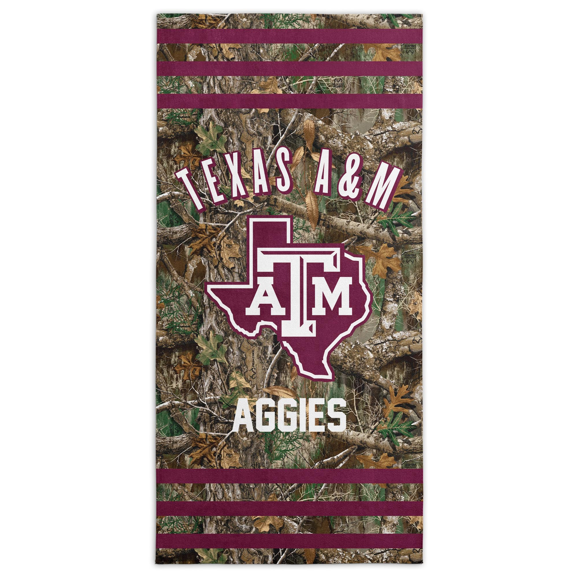 Northwest NCAA Texas Longhorns Beach Towel, 30" x 60", Realtree Stripes