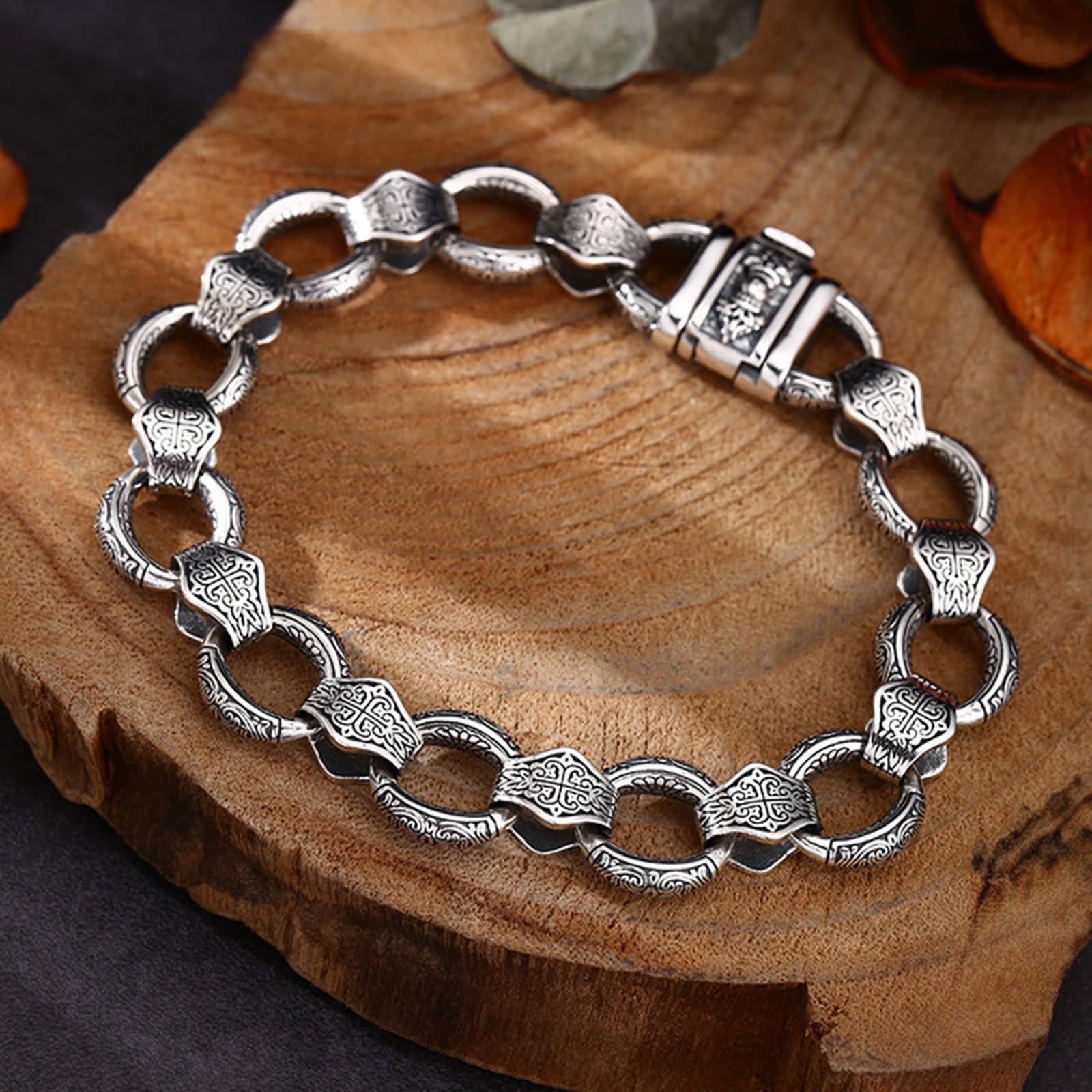 Herren Armbänder 925er Silber Kreis Vintage Armreifen
