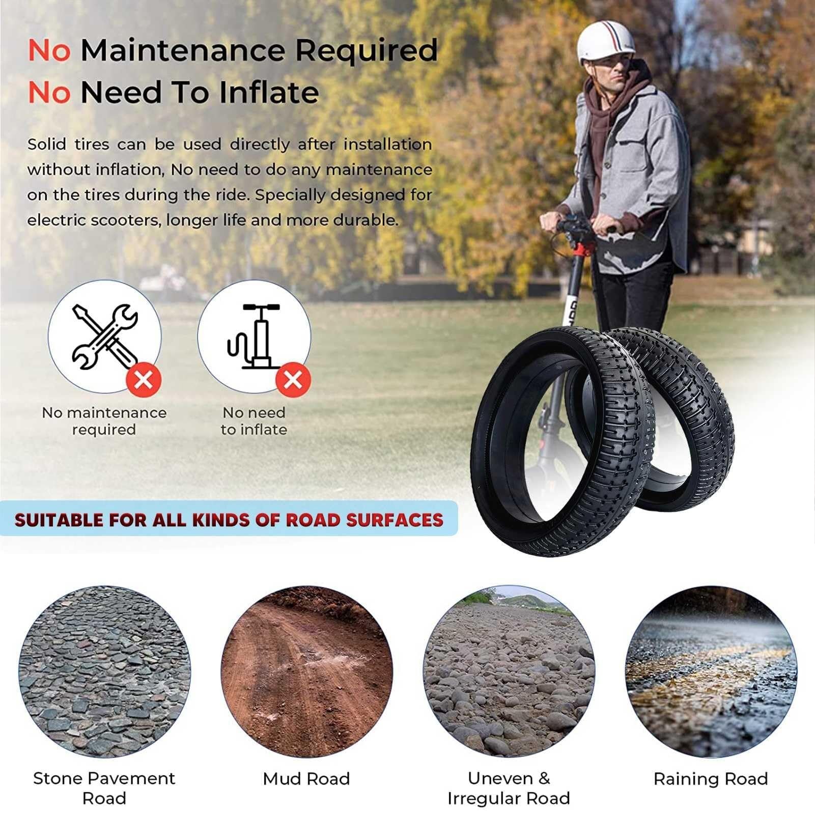 6.5 Pulgadas de Reemplazo de Neumáticos, 6.5 Pulgadas de Neumáticos Sólidos for Scooter Eléctrico Gotrax-g2 de 6.5 Pulgadas