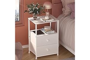 Sofa End Table with USB Outlets, Charging Station LED Light Nightstand, Bedroom...