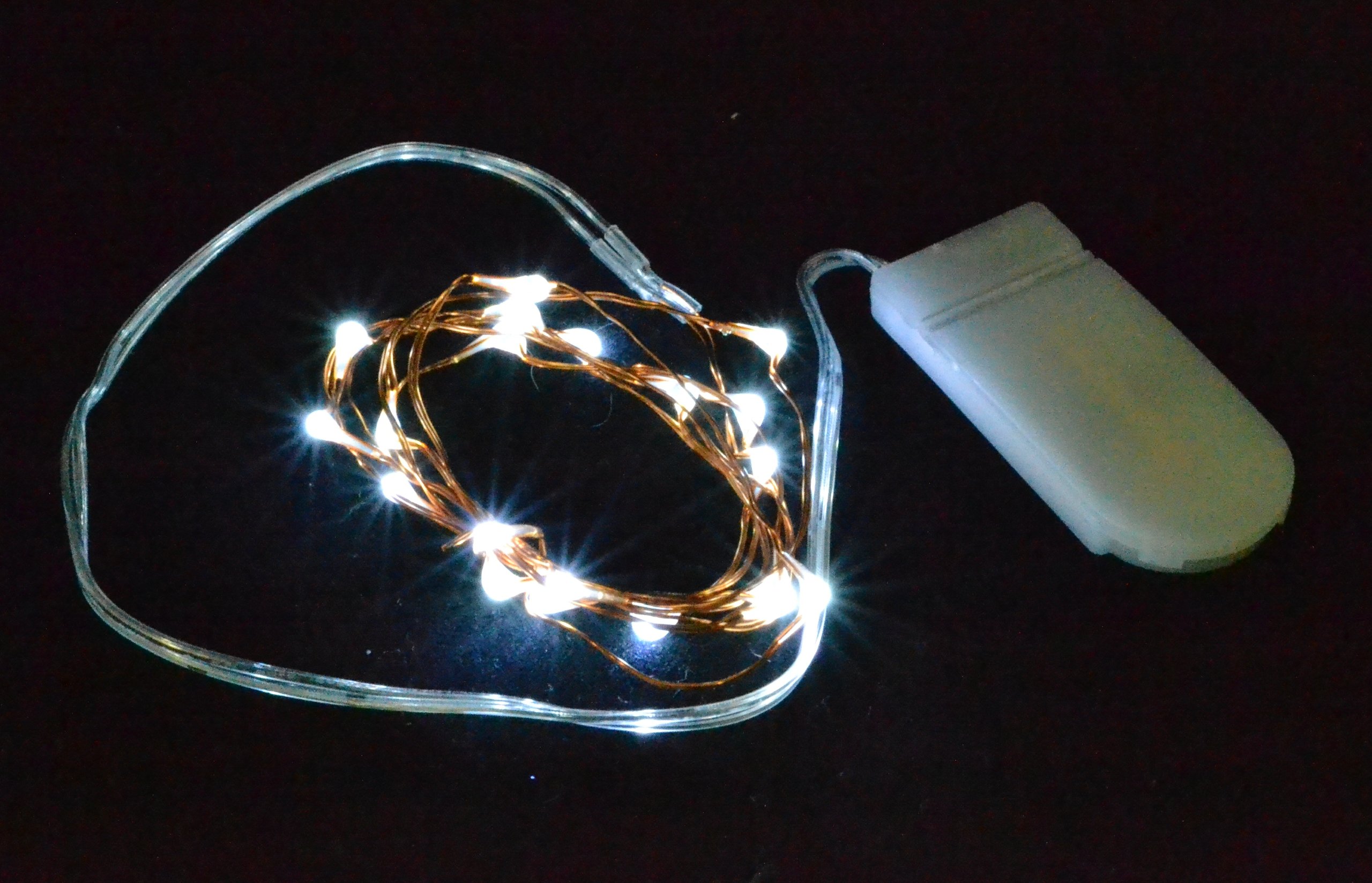 2 Sets of 20 Micro LED 2m String of Fairy Rice Lights Battery Powered CR2032 Battery Operated Batteries IncludedPure-White