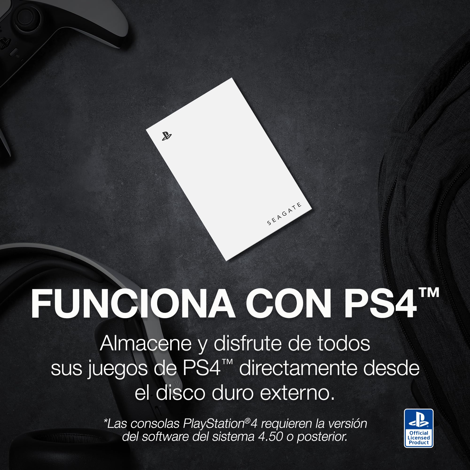 Seagate Unidad HDD Externa Game Drive for PS5 de 2 TB: USB 3.0, Licencia Oficial, LED en Azul (STLV2000201)
