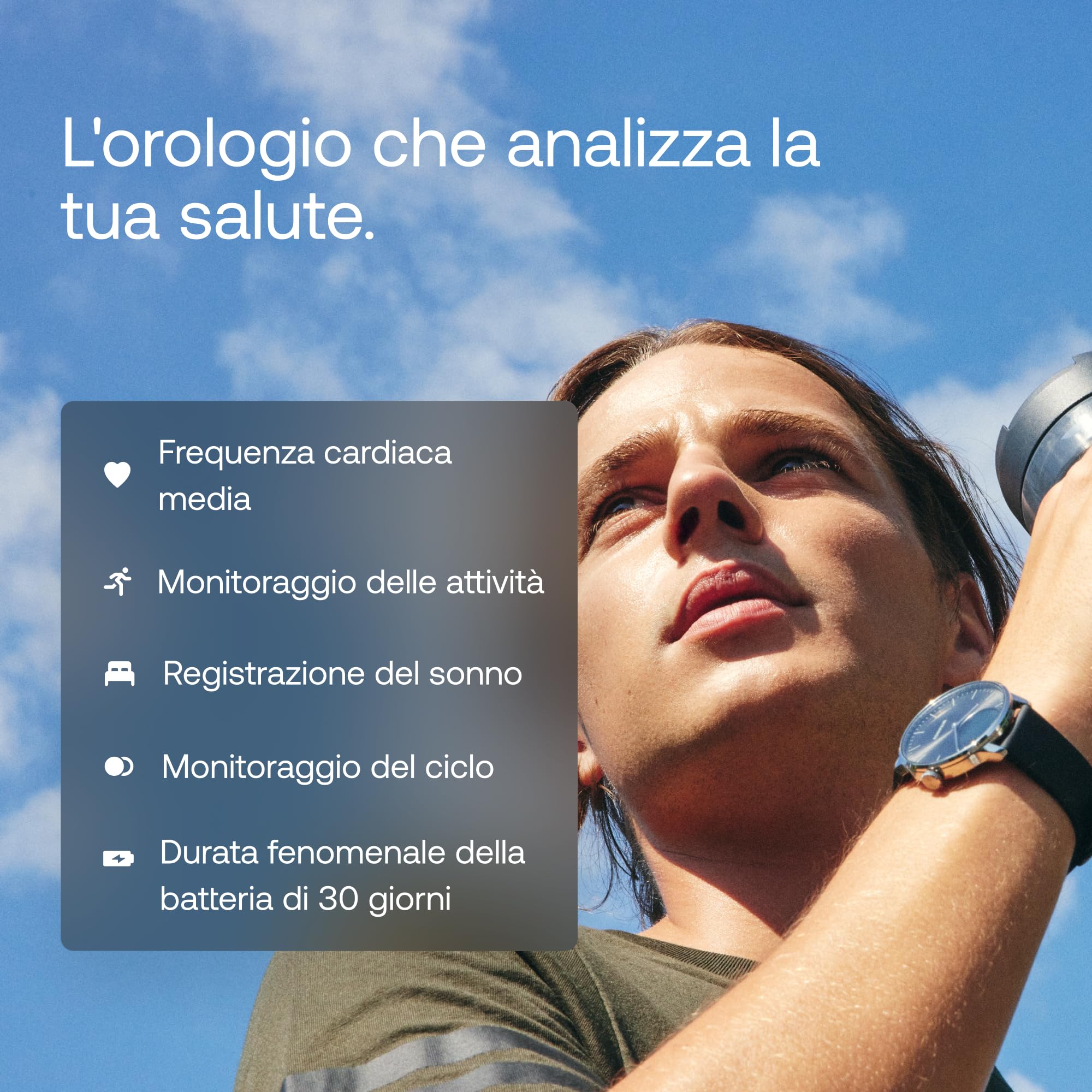 Withings ScanWatch Light - Smart Watch ibrido con monitoraggio della frequenza cardiaca, fitness tracker, monitoraggio del ciclo, monitoraggio del sonno