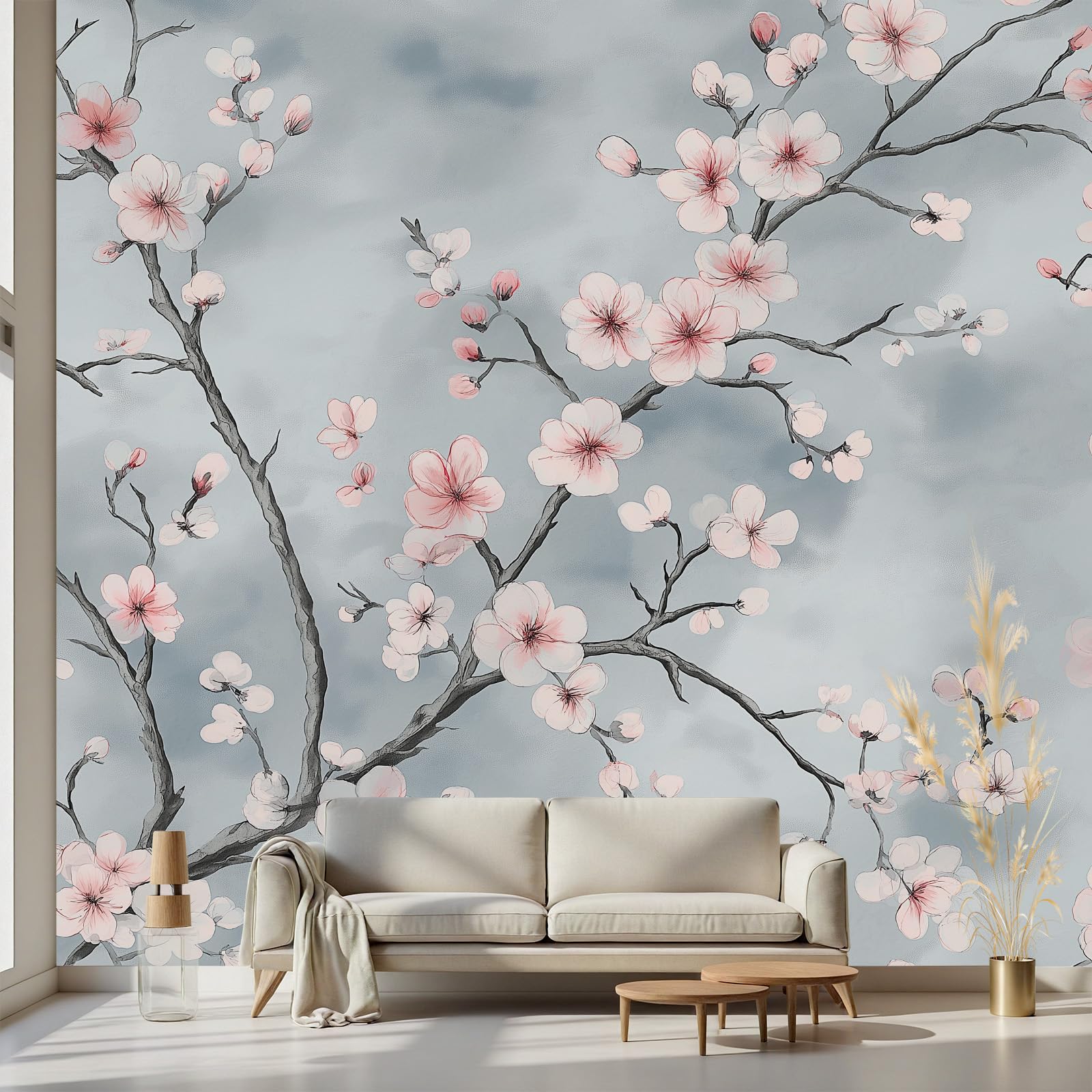 Papier peint panoramique motif fleur stickers meuble floral 400x280