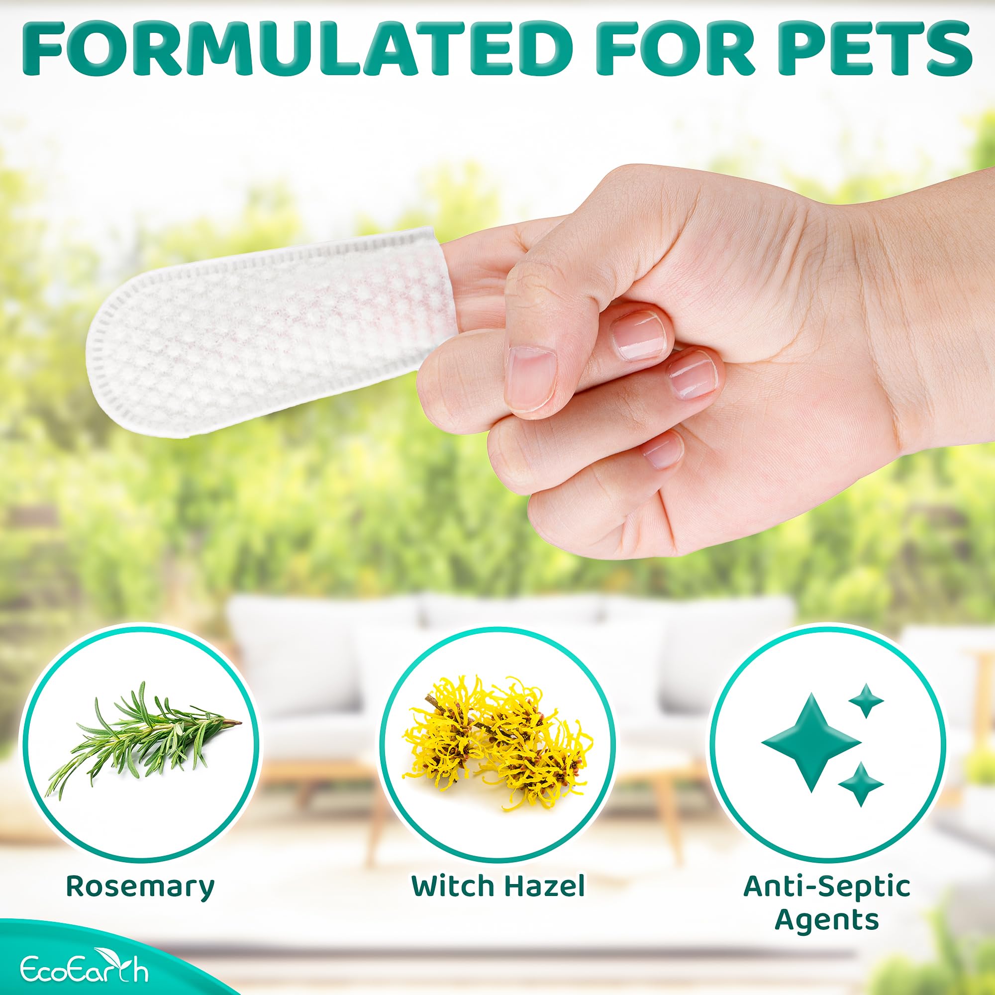 Premium Dog Ear Cleaner Wipes - 50 Pcs - Pet Ear Cleaning Finger Wipes - Pearl-Embossed Texture - Disposable Wipes - image 3