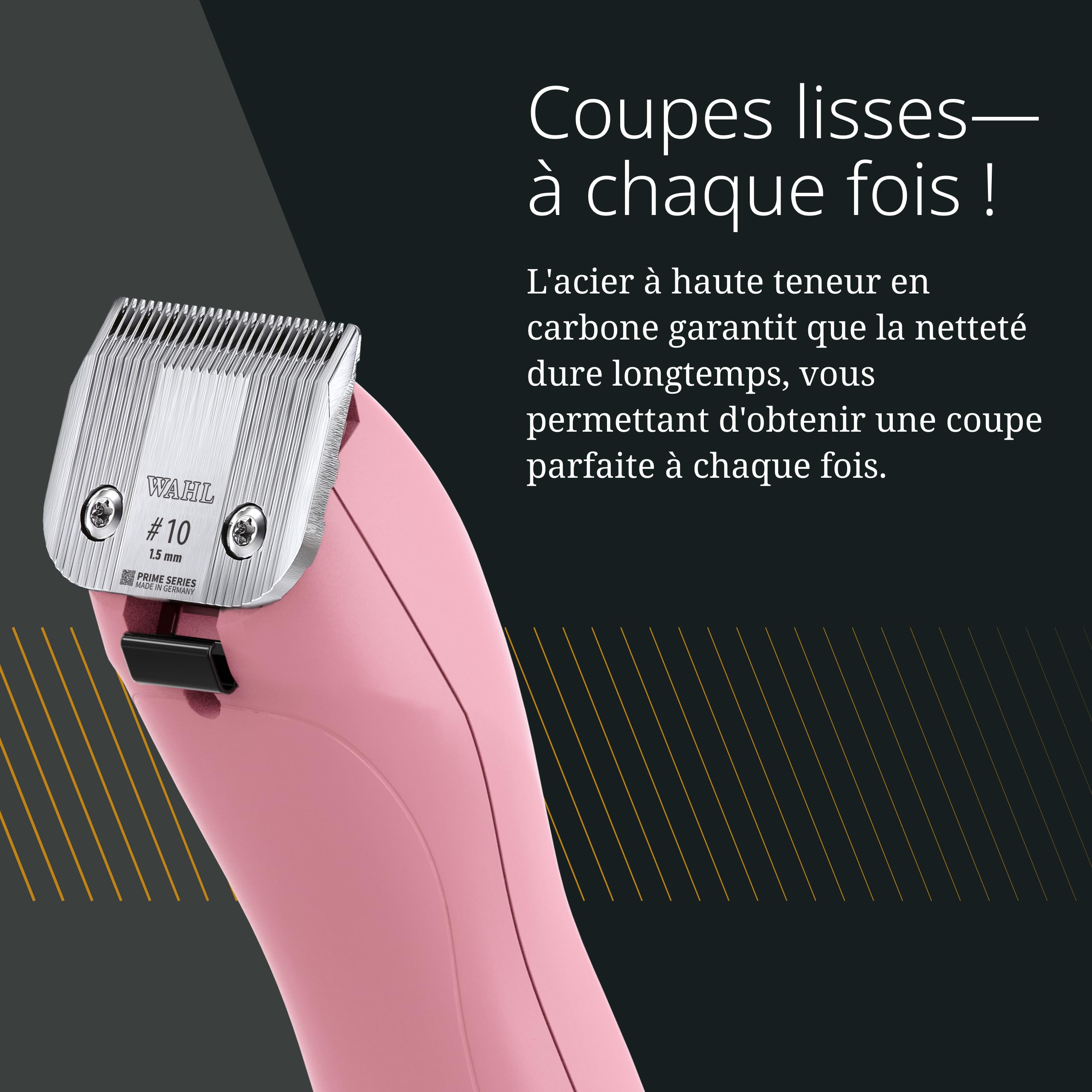 Wahl KM2+, Tondeuse Filaire pour Animaux, Légère, Rose | Tondeuse Filaire pour Animaux, Lame Prime #10 en Acier Trempé, 2 Vitesses 3000 et 3400 tr/min, Câble 4,2 m, Silencieuse
