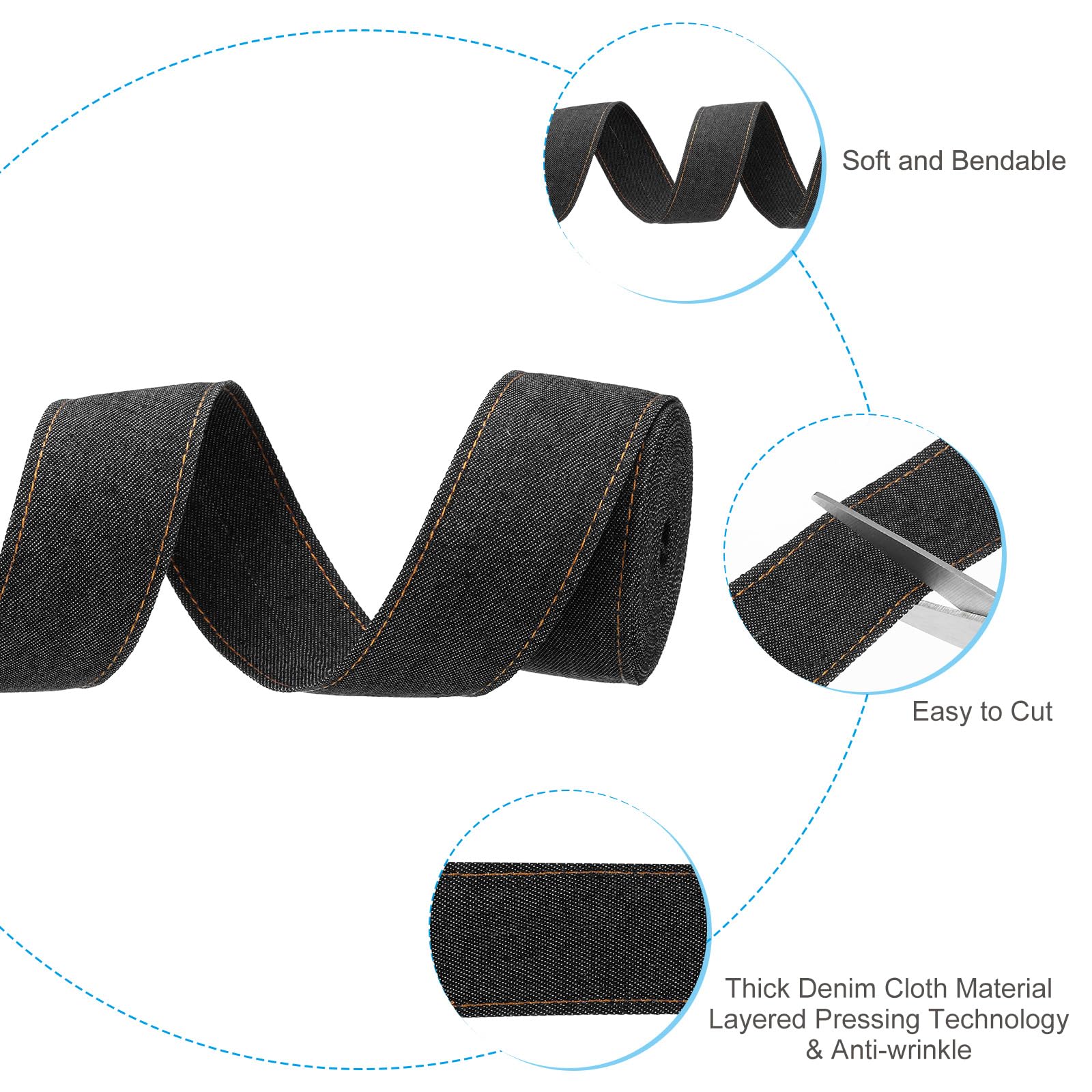 PATIKIL 1.5" Denim Ribbon - Image 3