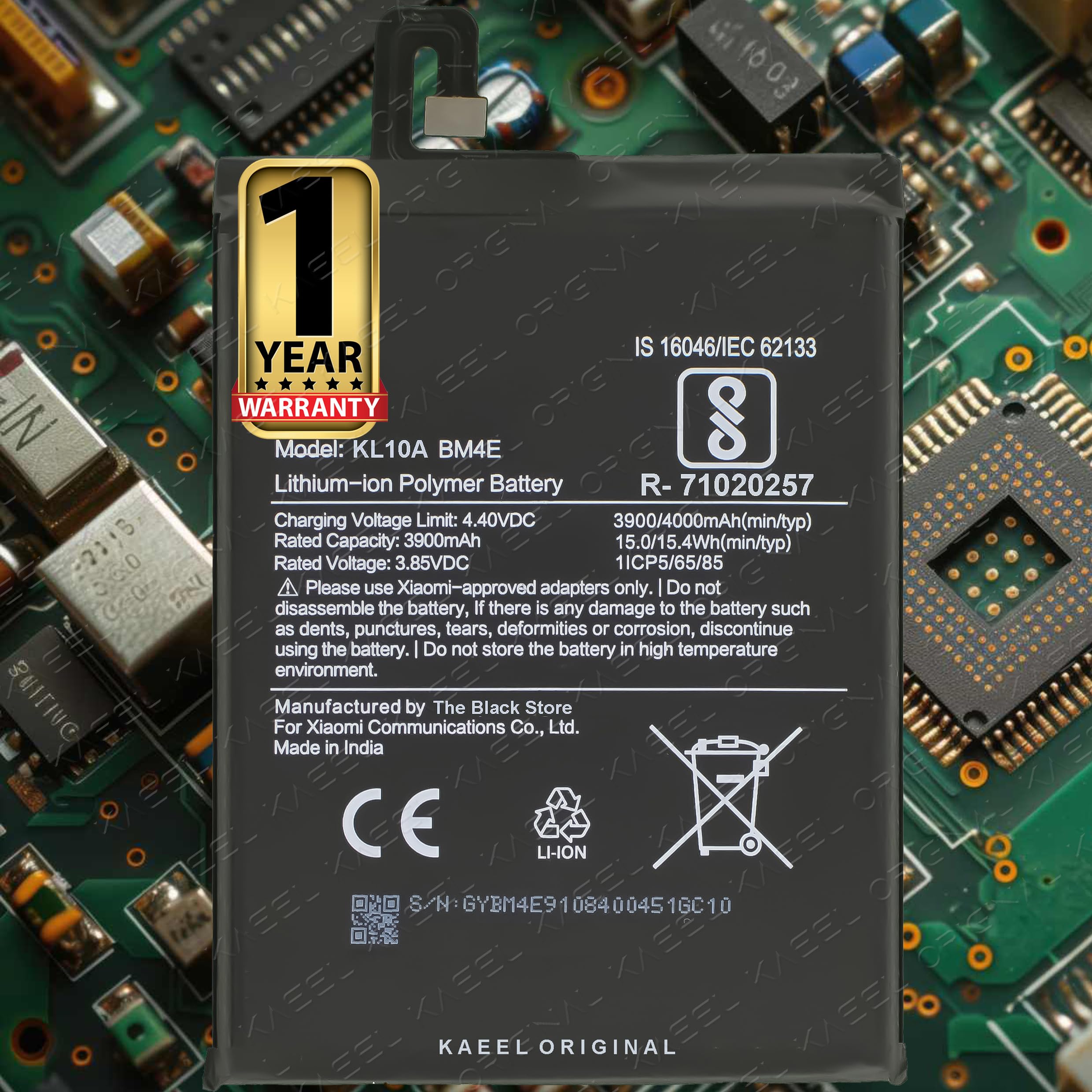 Original BM4E 4000mAh Battery for Xiaomi Pocophone F1/ Poco F1 M1805E10A with 1 Year Warranty* (Rosso Red, M1805E10A)