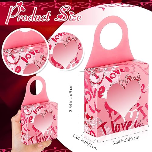 Miniatura 2 de Caja de botellas de vino para el día de San Valentín con ventana colgante cajas de regalo plegables para colgar botellas cajas de vino para regalos