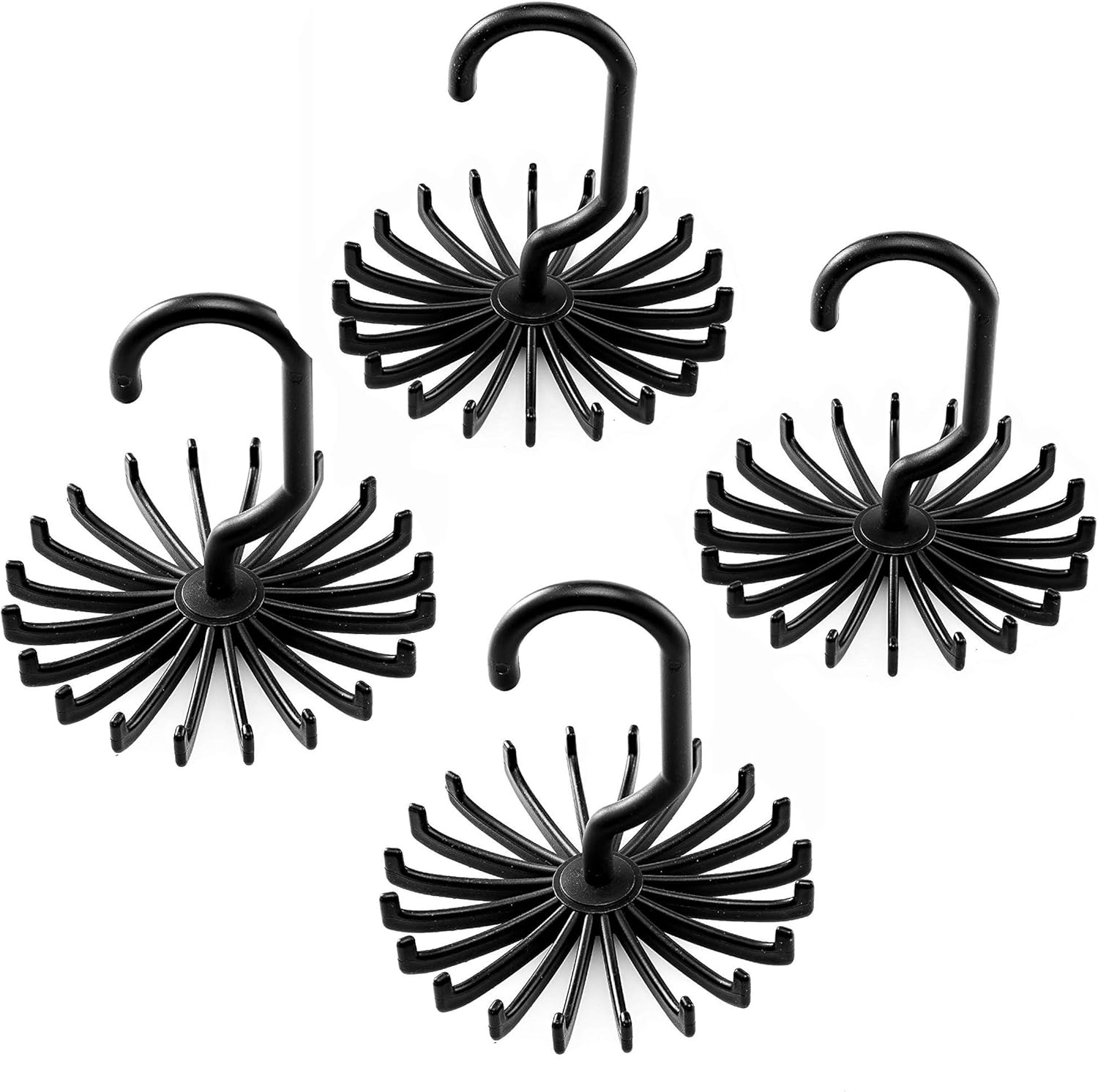 ZOBER Space Saving Tie Rack Hangers (4 Pack) Convenient Hanging