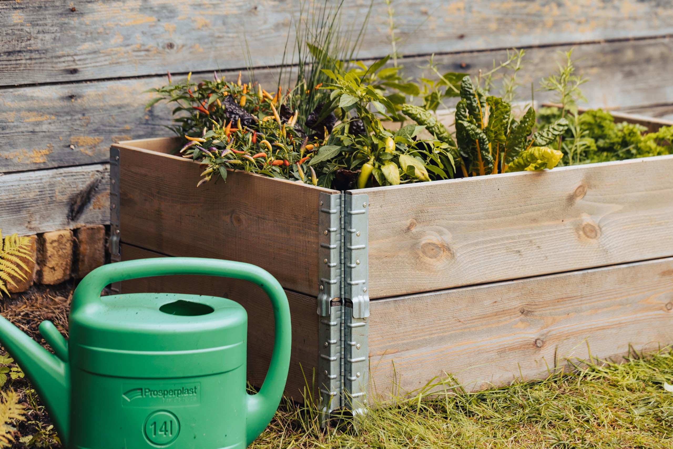 Upyard GardenBox Lot de 3 jardinières surélevées Modernes en Cadre de palettes - Plate-Bande surélevée modulaire en Bois Naturel pour Jardin et terrasse - Certifié PEFC - 120 x 80 x 58,5 cm - Gris
