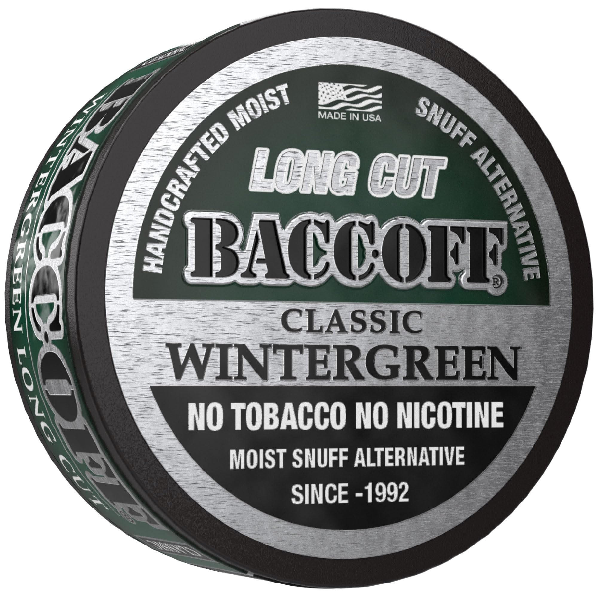 Amazon.com: BaccOff, Classic Wintergreen Long Cut, Premium Tobacco Free  Dip, Nicotine Free Snuff Alternative (1 Can) : Health & Household