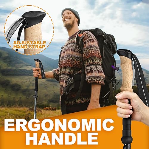 Miniatura 5 de COVACURE Hiking Poles - Aluminum Alloy 7075 Trekking Poles Collapsible with Telescopic,Lightweight & Foldable Collapsible Hiking Gear for Climbing,