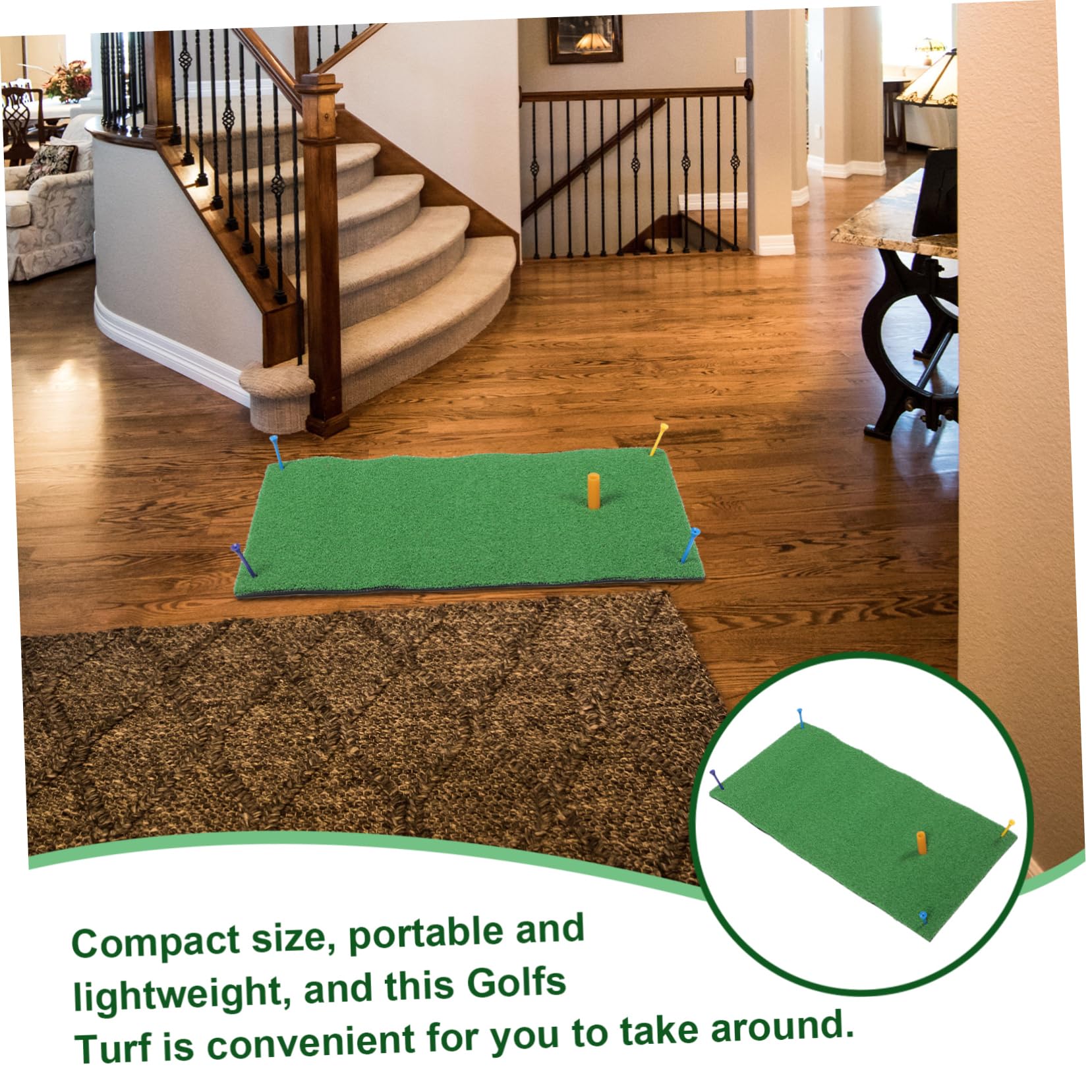 Toddmomy Golf Swing Mat Golf Hitting Pad Portable Golfing Hitting Mat 30x60cm Practice Set for Levels
