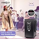 FRONTECH Nocturn Pro Trolley Speaker, 150W Powerful Sound, Dual Wireless Microphones, USB/TF/Bluetooth/FM, Guitar & MIC Input, Rechargeable Battery (SW-0211, Black) gallery image