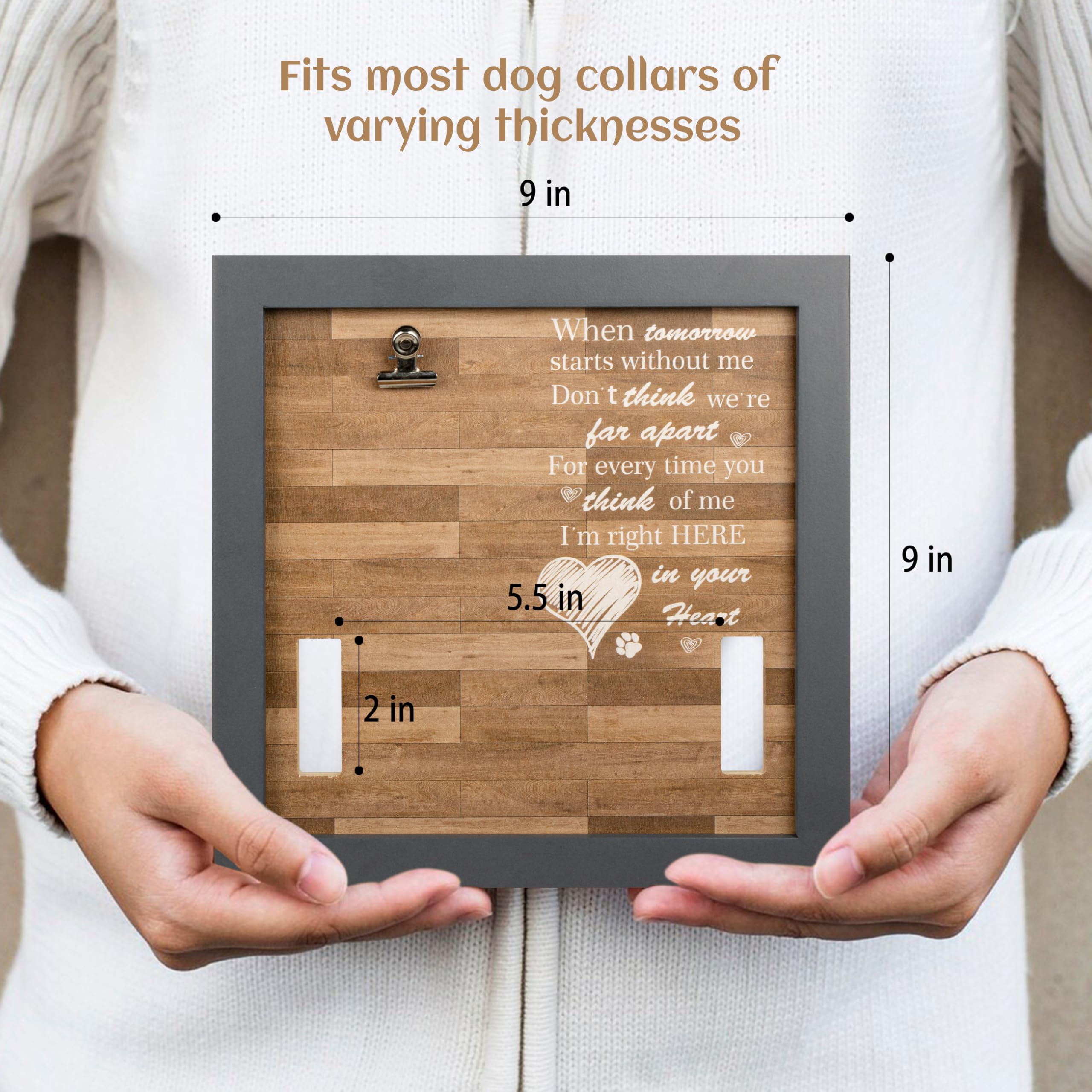 Sttokilly Pet Memorial Gifts for Dogs,Loss of Dog Sympathy Gift,Pet Memorial Frame with Collar Holder,Cat Picture Frame