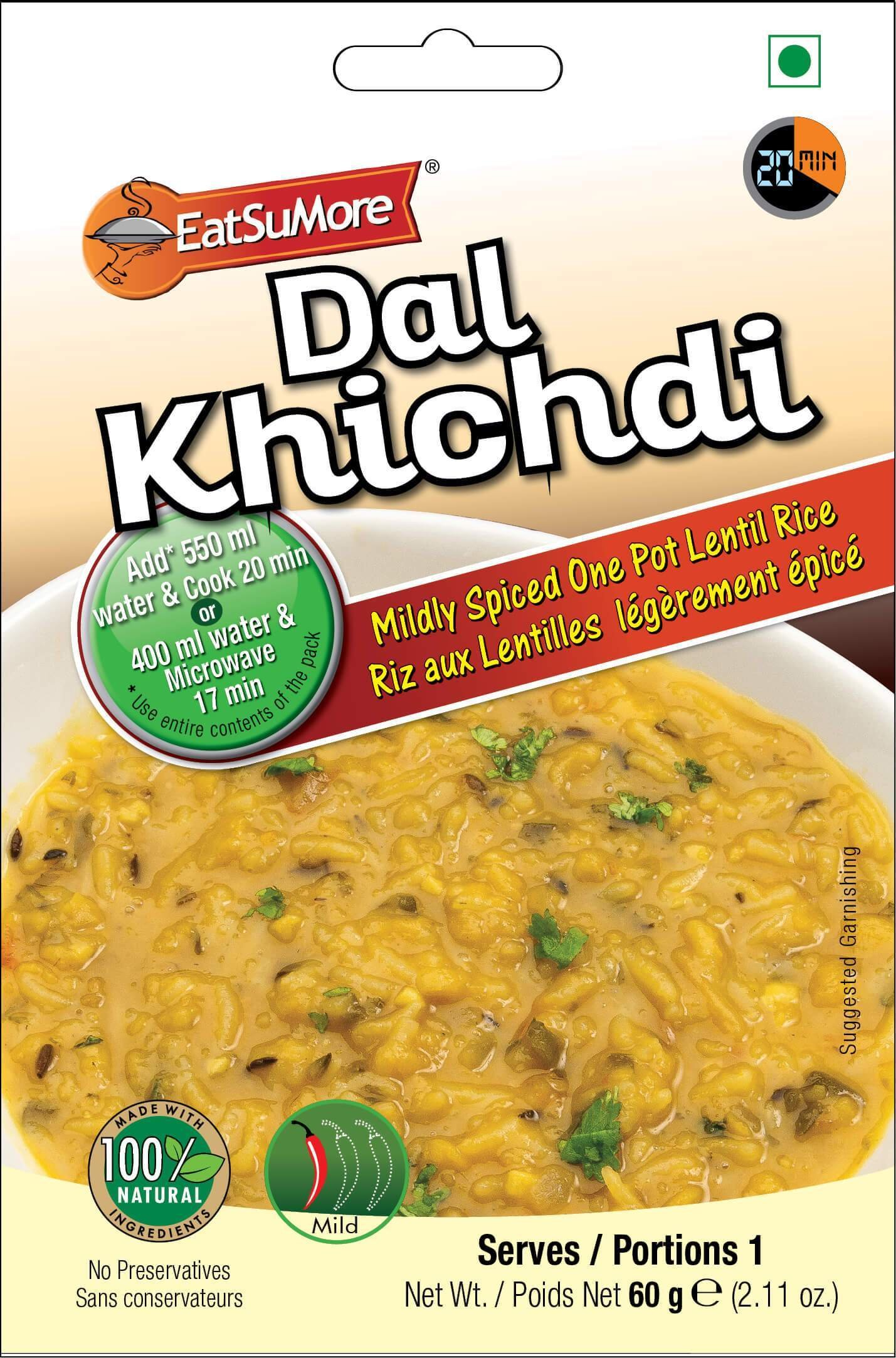EATSUMORE Indian Dal Khichdi, 6.35 Oz (Pack of 3), No Preservatives, Easy to Cook, Vegan, Microwavable, Instant Mix, Ready to Cook, Cooks in 20 mins (B076NW7Y3B) Amazon Price History, Amazon Price Tracker