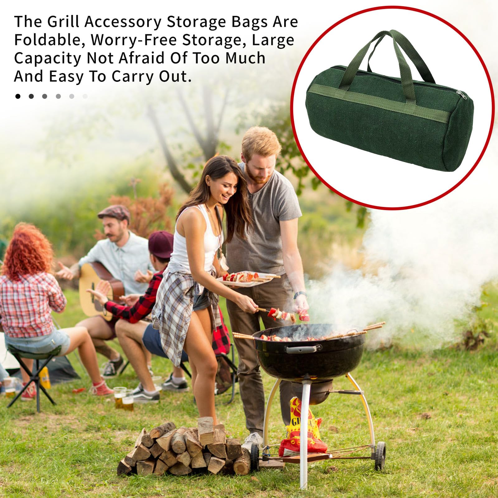 Fjgyjt Sac De Rangement Pour Outils De Barbecue De 61 Cm, Idéal Pour