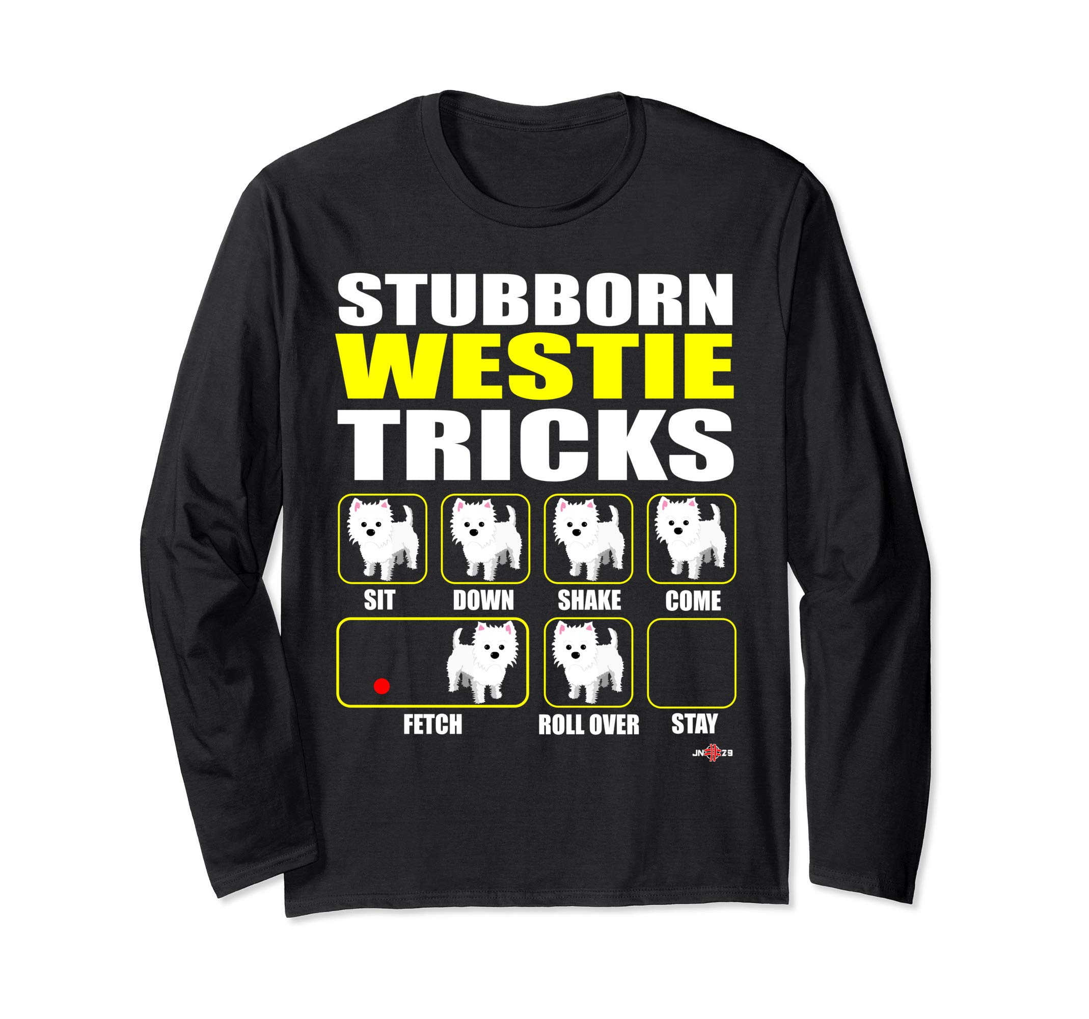 Priceless Stubborn Westie Tricks Long Sleeve T-Shirt, Black