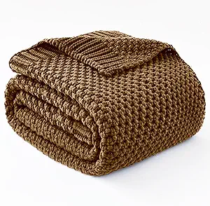 Topcee Knitted Weighted Blanket - 48"x72" 12lbs Cooling Chunky Knit Heavy Blanket for Adults Cable Yarn Knit Decorative No Beads Soft, Cozy and Cooling Weighted Throw Blankets Machine Washable