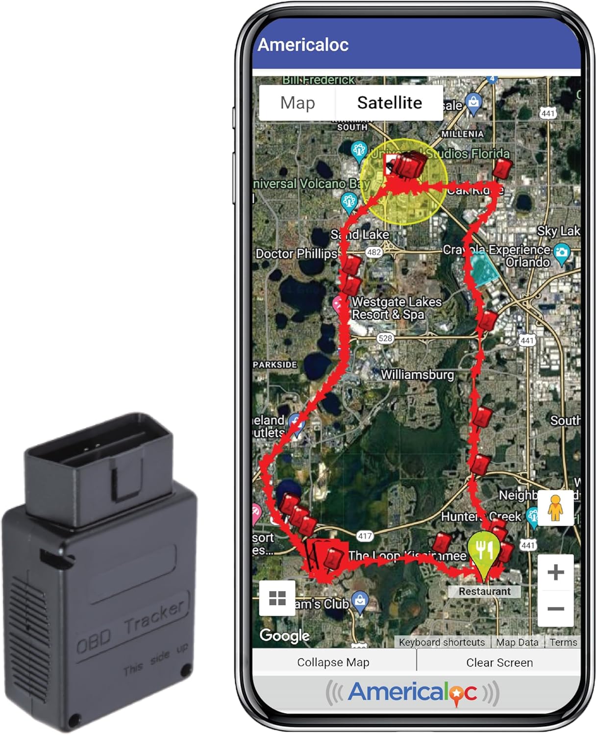 Americaloc STX ST45 OBD GPS Tracker - Vehicle Tracking, First 4 Months of Free Service Included. Plug and Play. Speeding, Ignition, Harsh Driving, Power Status and More.