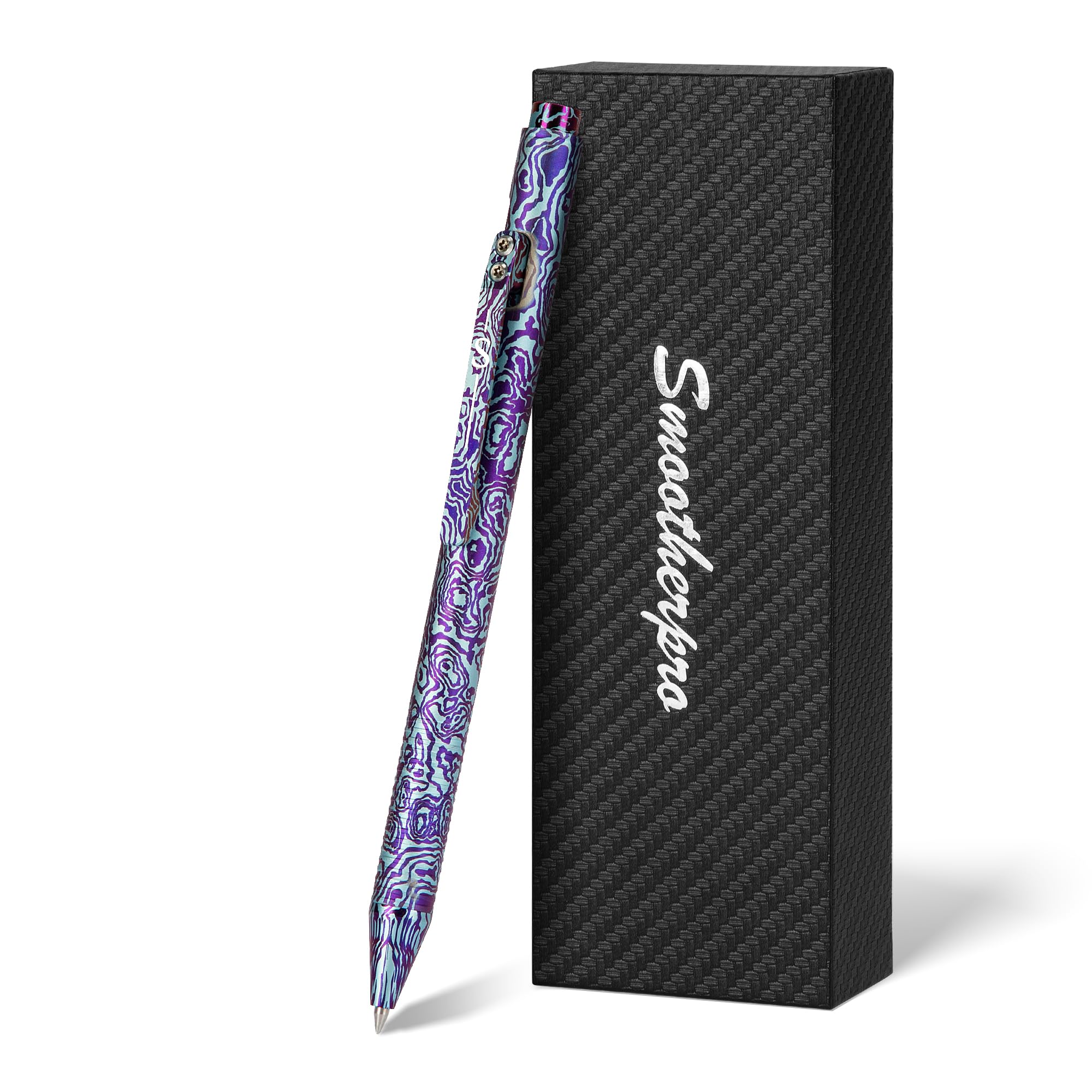 SMOOTHERPRO Titanium Bolt Action Pen, Vortex Blue