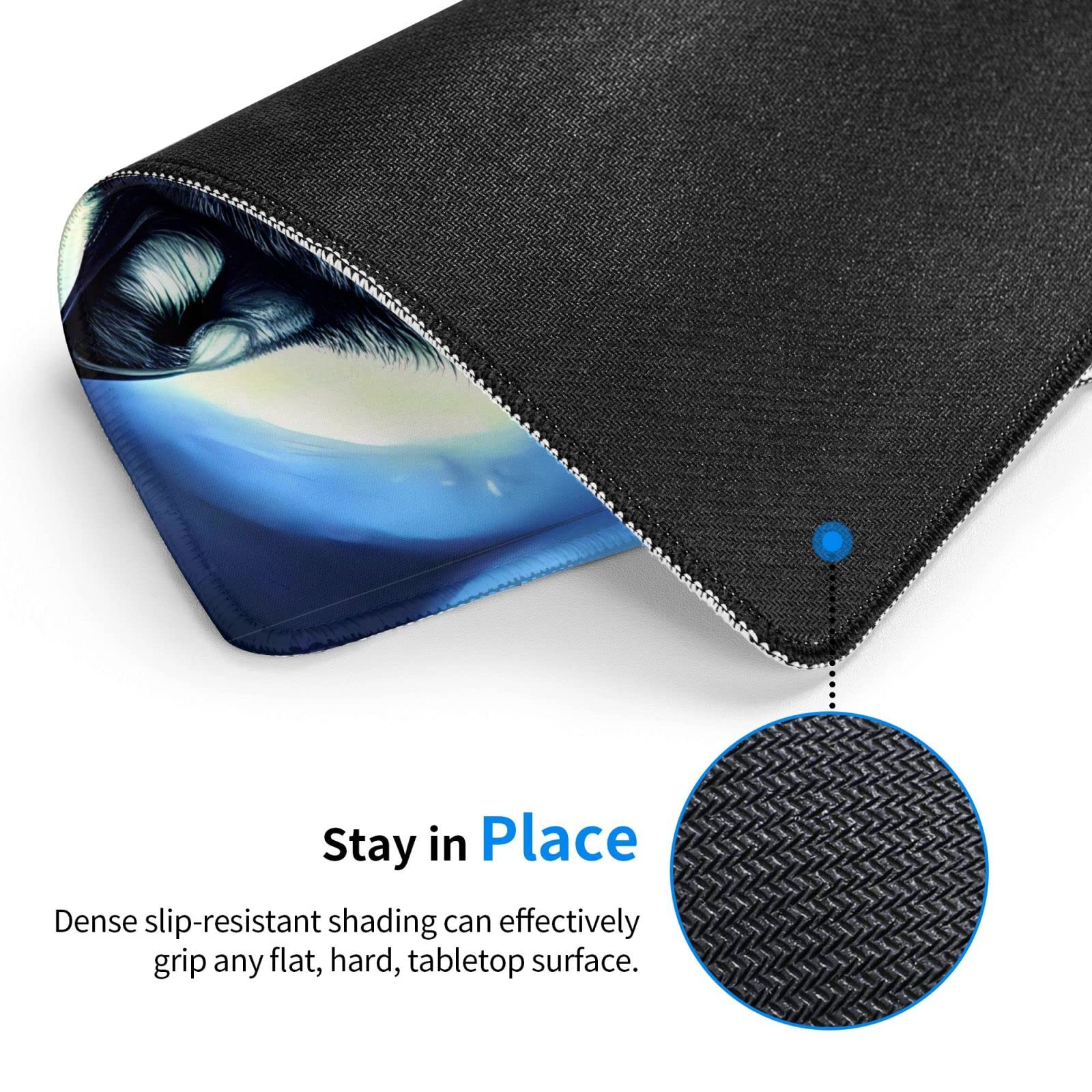 Tappetino Mouse Lupo E Luna - 20x24cm Base Gomma Antiscivolo - Per Gaming E Ufficio