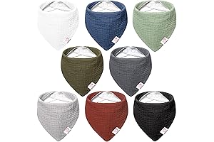BOB TOWEL - 8 Pack Muslin Baby Bandana Drool Bibs