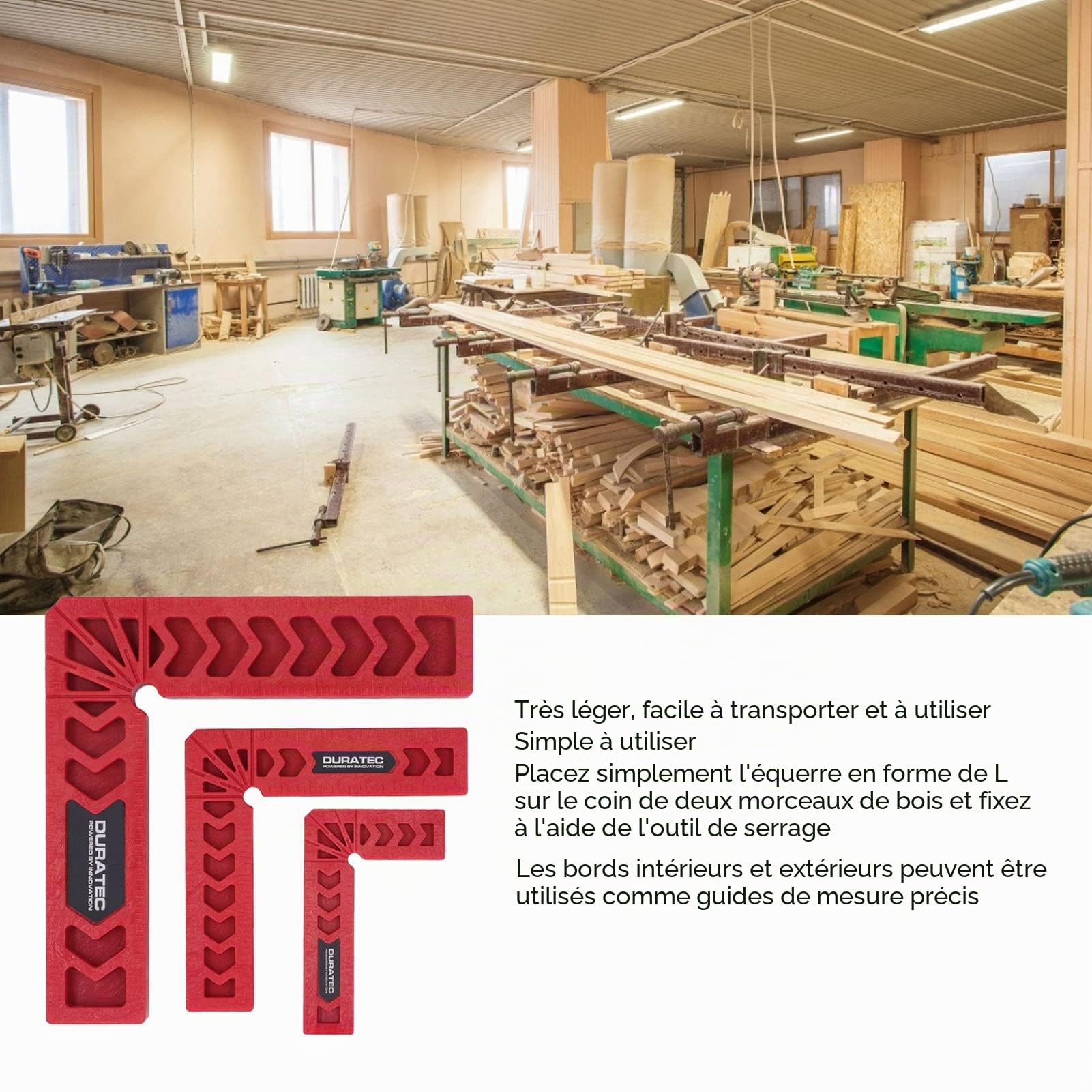 Équerres de Positionnement à 90° en Plastique Haute Résistance Lot de 12 Outils de Charpentier pour Travail du Bois Règle d'Angle Précise Légère et Solide