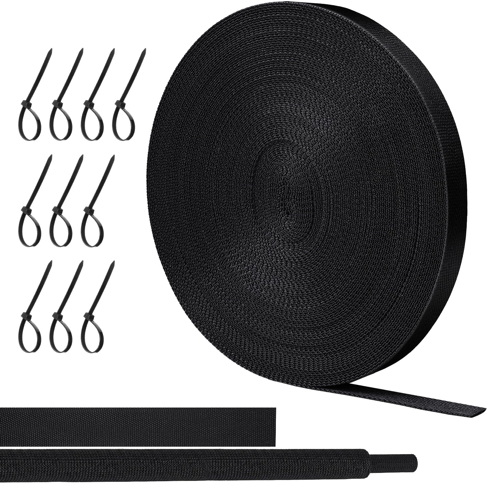 Oleitodh 66 ft 1/4 in 2:1 Heat Shrink Braided Sleeving, Black