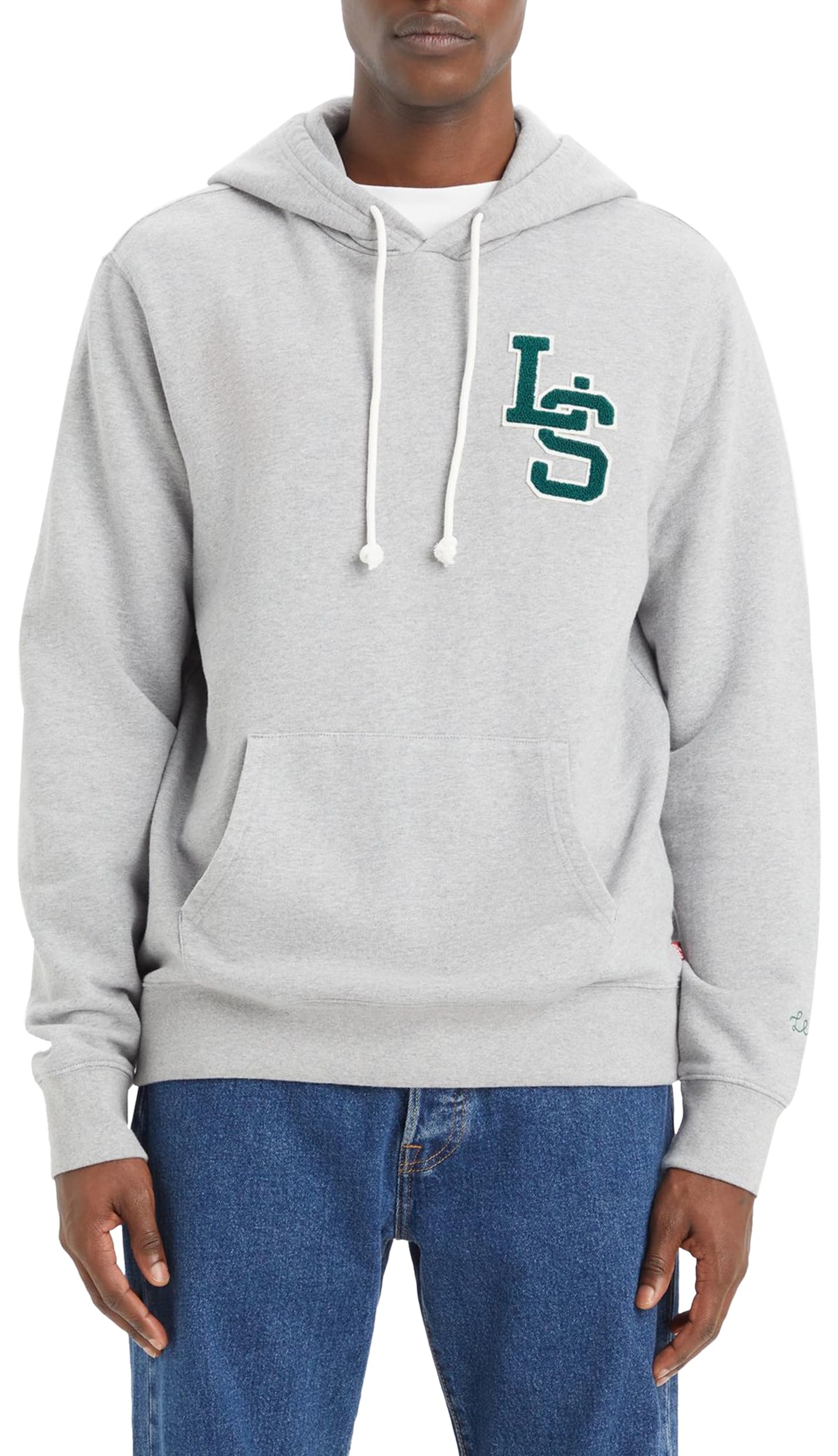 Levi's Men's Standard Graphic Sweatshirt Hoodie, ls letterman hoodie mhg, S
