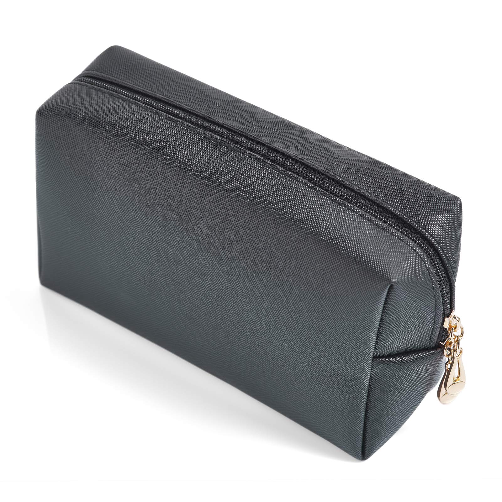 Jokupey Kosmetiktaschen Aus PU-Leder – 2-teiliges Set, Schwarz, Wasserdicht, Mit Reißverschluss