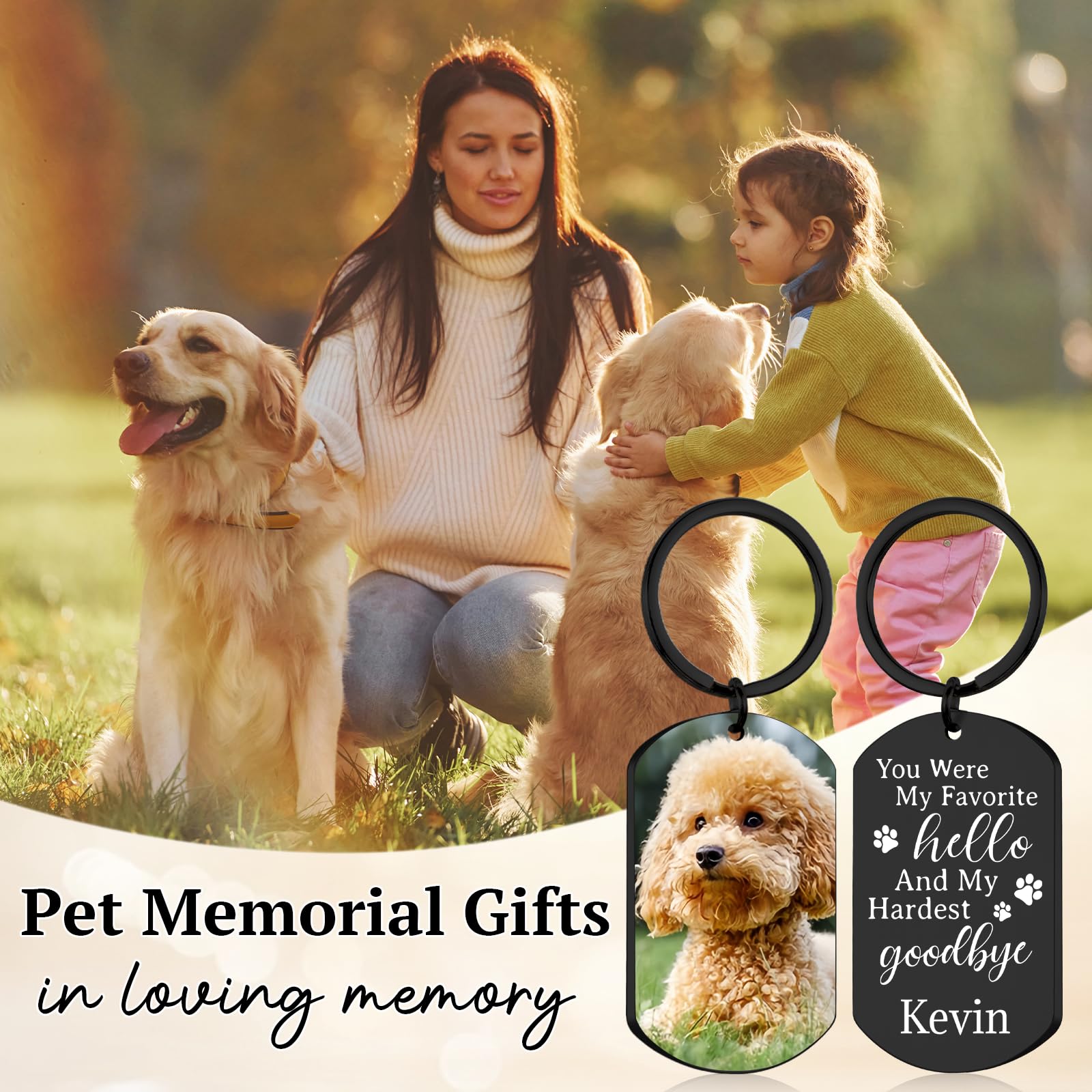 Pet Memorial Gifts, Personalized Pet Photo Keychain, Custom Pet Memorial Keychains, Pets Remembrance Gift, Loss of Pet Sympathy Gifts, Dog Memory Gift for Loss of Dog, Dogs Cats Passing Away Present