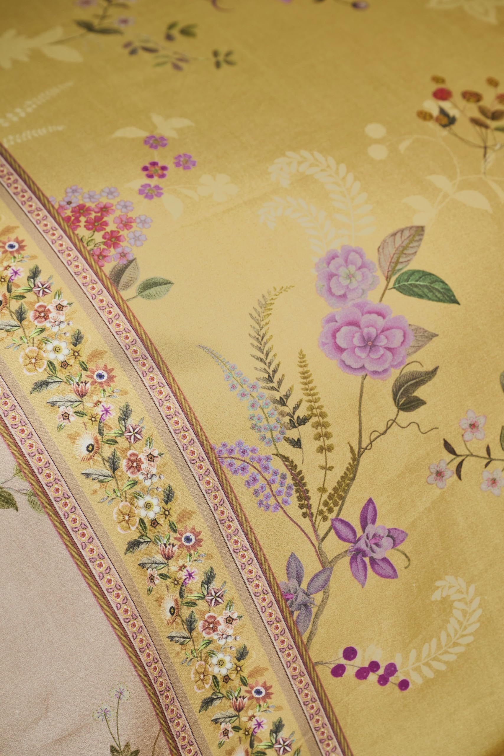 Pip Studio Bodhi Flower bettwäsche-Set 2 TLG. - 155 x 220 cm - Gelb - Baumwolle - mit Reißverschluss