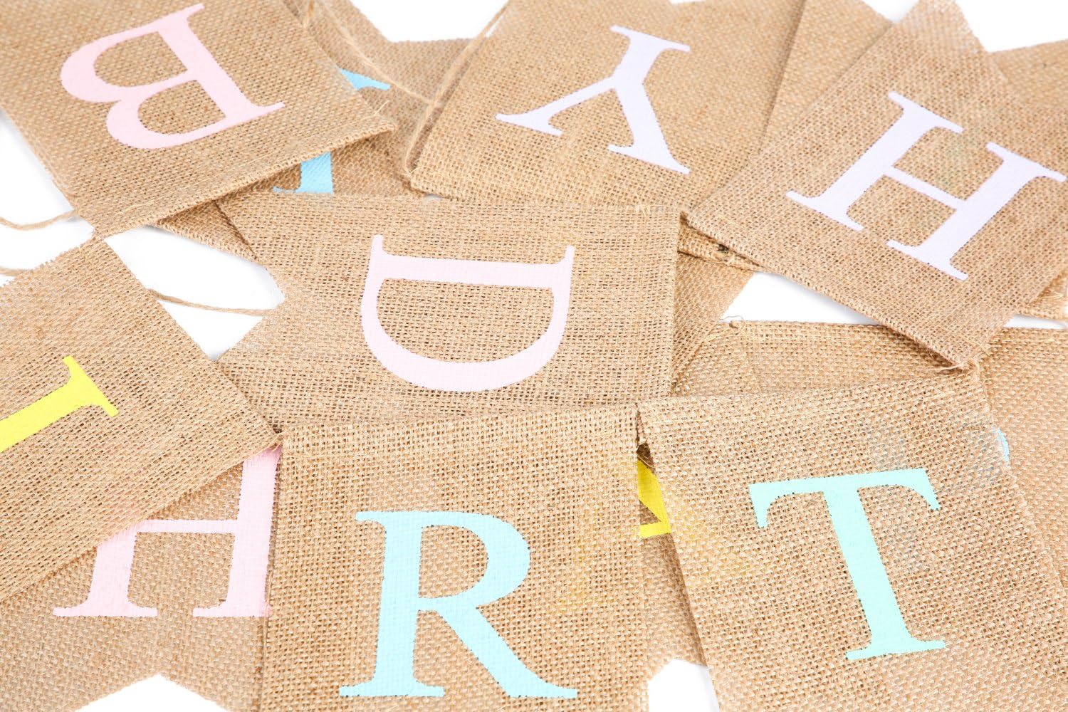 Pinnet Letters 13ft Party Bunting 76 Letters DIY Jute Pennant Banner - 13 Foot ...