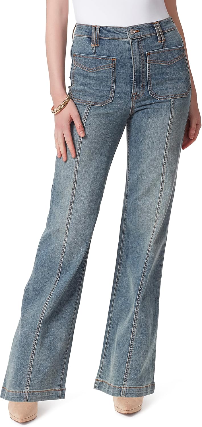 Jessica Simpson Womens Tease High Rise Wide Leg Jean Standard