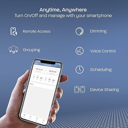 Miniatura 8 de Feit Electric Bombillas LED inteligentes BR30, equivalente a 65 W, regulables, cambio de color, blanco sintonizable, 650 lúmenes, Wi-Fi de 2.4 GHz,