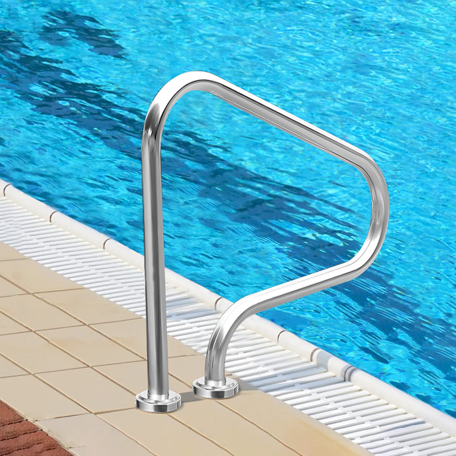 Amazon.co.jp: スイミングプールの階段レール、ステンレス鋼の地下