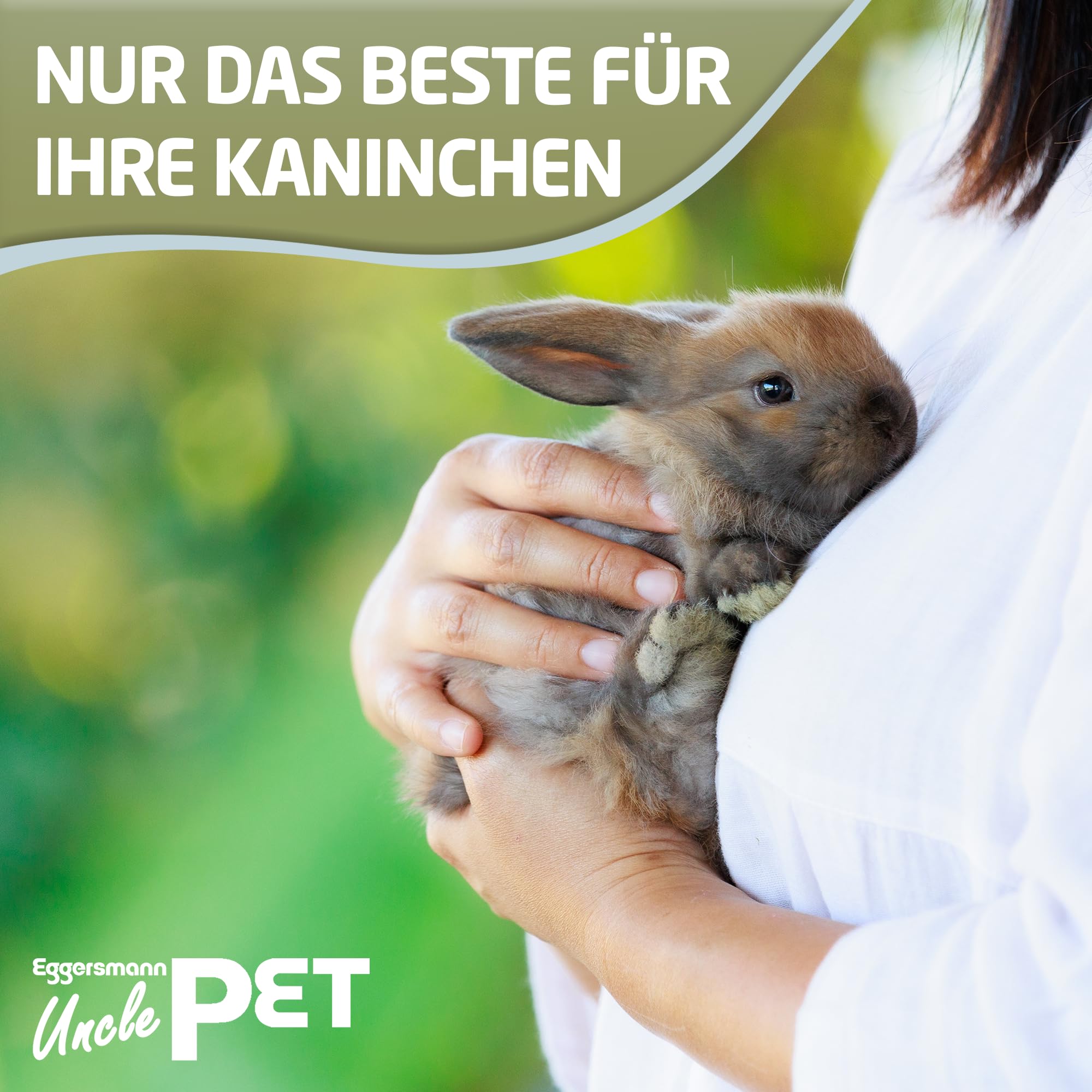 Eggersmann Uncle Pet Premium Kaninchen Müsli getreidefrei 15 kg – Kaninchenfutter mit Gemüse, Gräsern & Luzerne – Unterstützt die Verdauung & den Zahnabrieb – Getreidefreies Futter für Zwergkaninchen