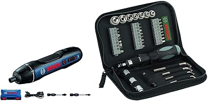 Bosch GO (GEN-2.0) Smart Screwdriver & Standard Screwdriver Set (Green & Black) - 38 Pieces