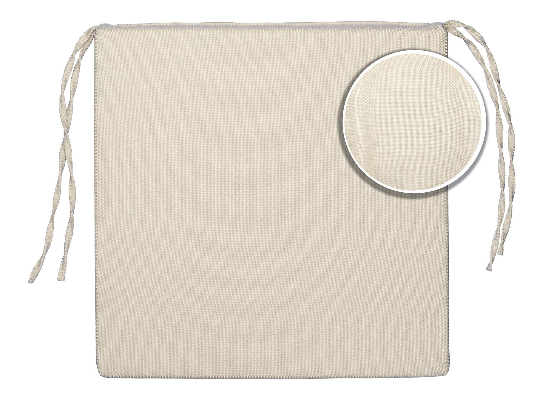 Sunnypillow 4 Cuscini per Sedia con Nastri 40x40 cm 5 cm Spessore per Sedie Panche Interno Esterno Cremoso