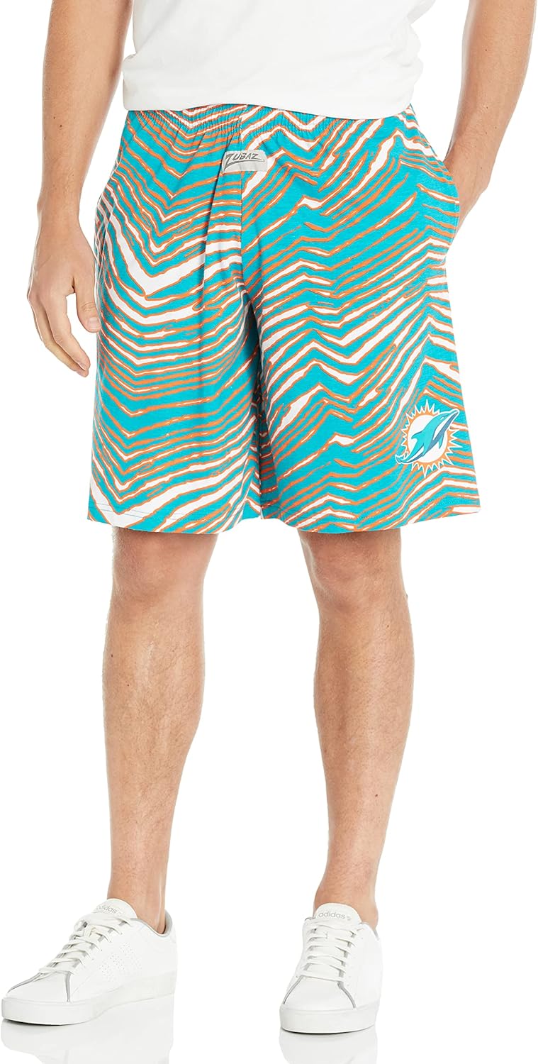 Zubaz NFL Men's Zebra Print Shorts with Team Logo