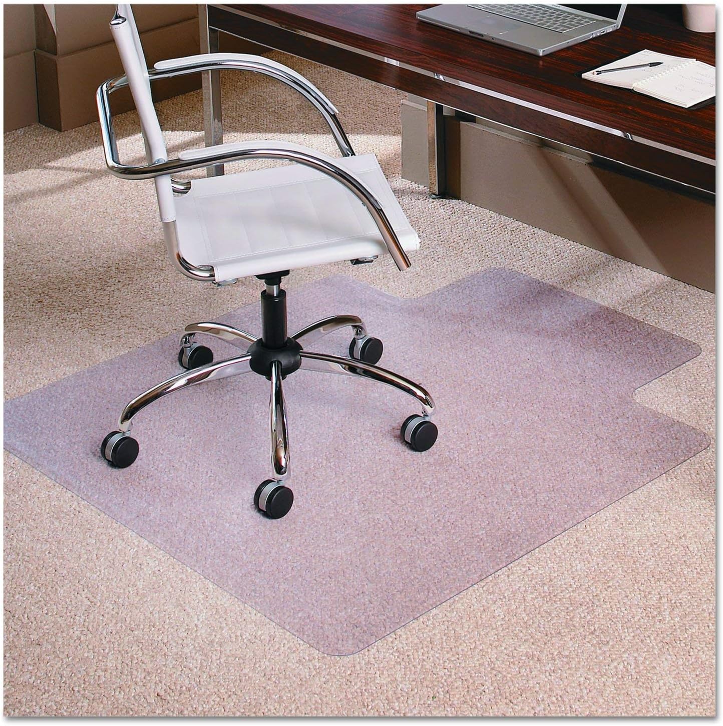 ES Robbins Natural Origins Lipped Vinyl Chair Mat for Hard Floors, 36 by 48-Inch, Clear