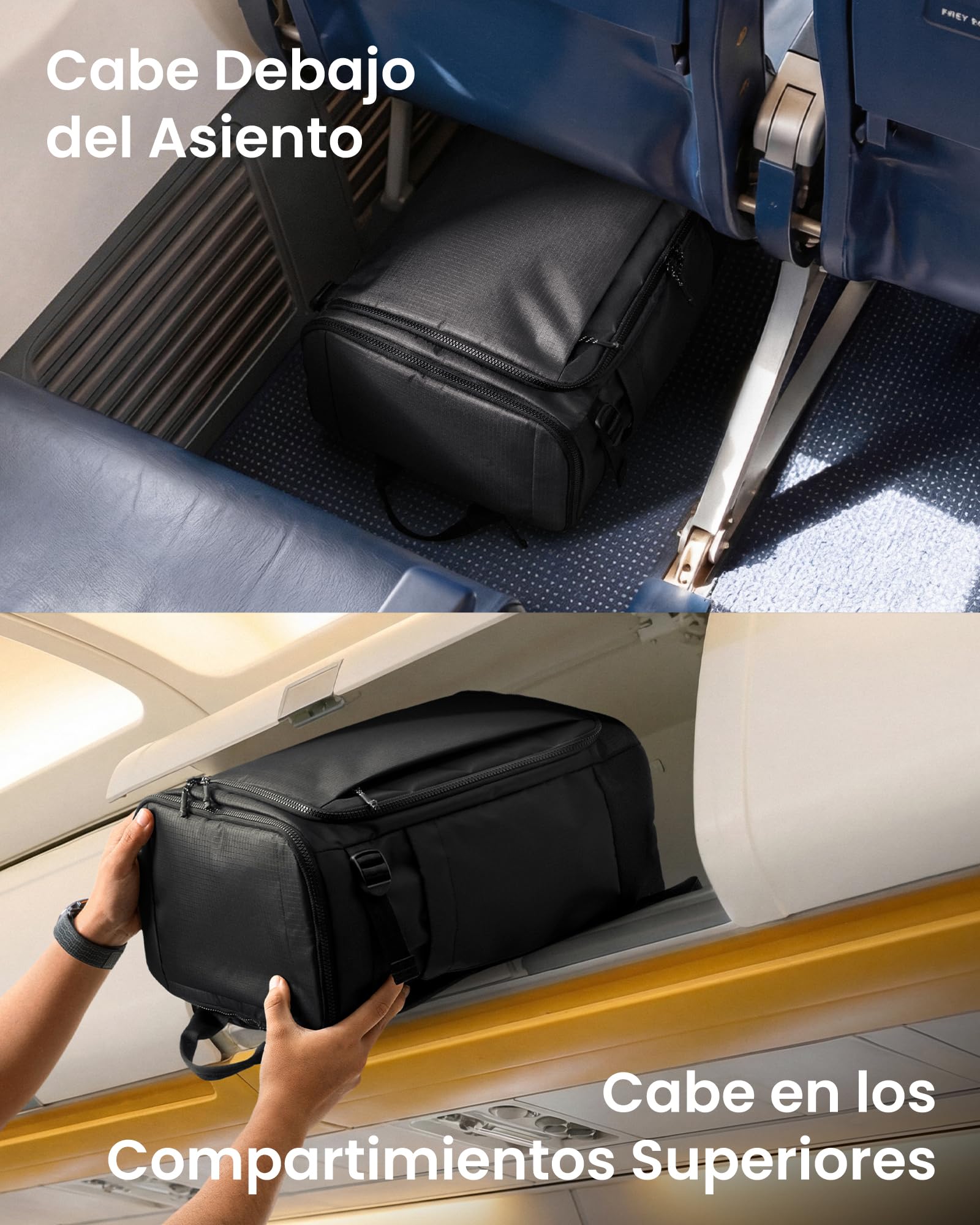 tomtoc Mochila Ryanair 40x30x20, Expandible 23-28L Mochila Viaje Cabina Avion 40x20x25 Vueling, 45x36x20 EasyJet, Hombre Mujer Equipaje de Mano Impermeable Ligero para Avión, Negocios y Uso Diario | Mochila para objetos personales Frontier JetBlue, equipa