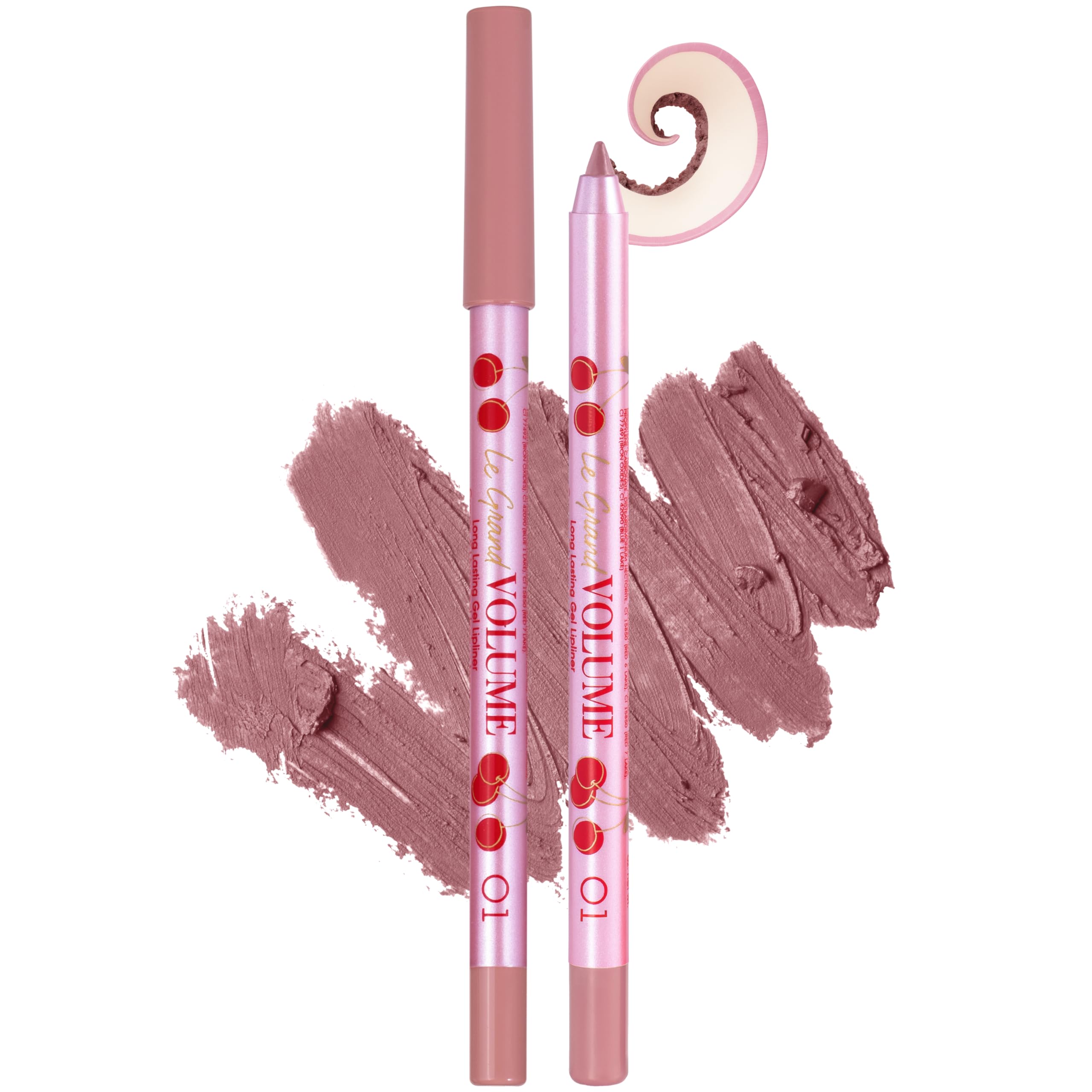 Gel Lipliner Le Grand Volume Sharpenable, Long-Lasting Smudge-Proof Lip Liner & All-Over Lip Color, Creamy Precision Formula, Comfortable Wear, 01 Light Nude