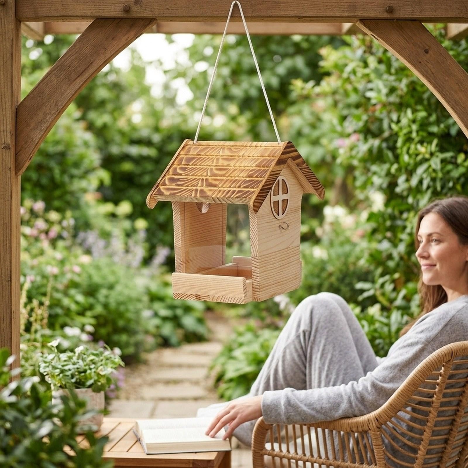 Mangiatoia per Uccelli da Appendere, Ornamento Versatile E Compatto per Prato, Giardino E