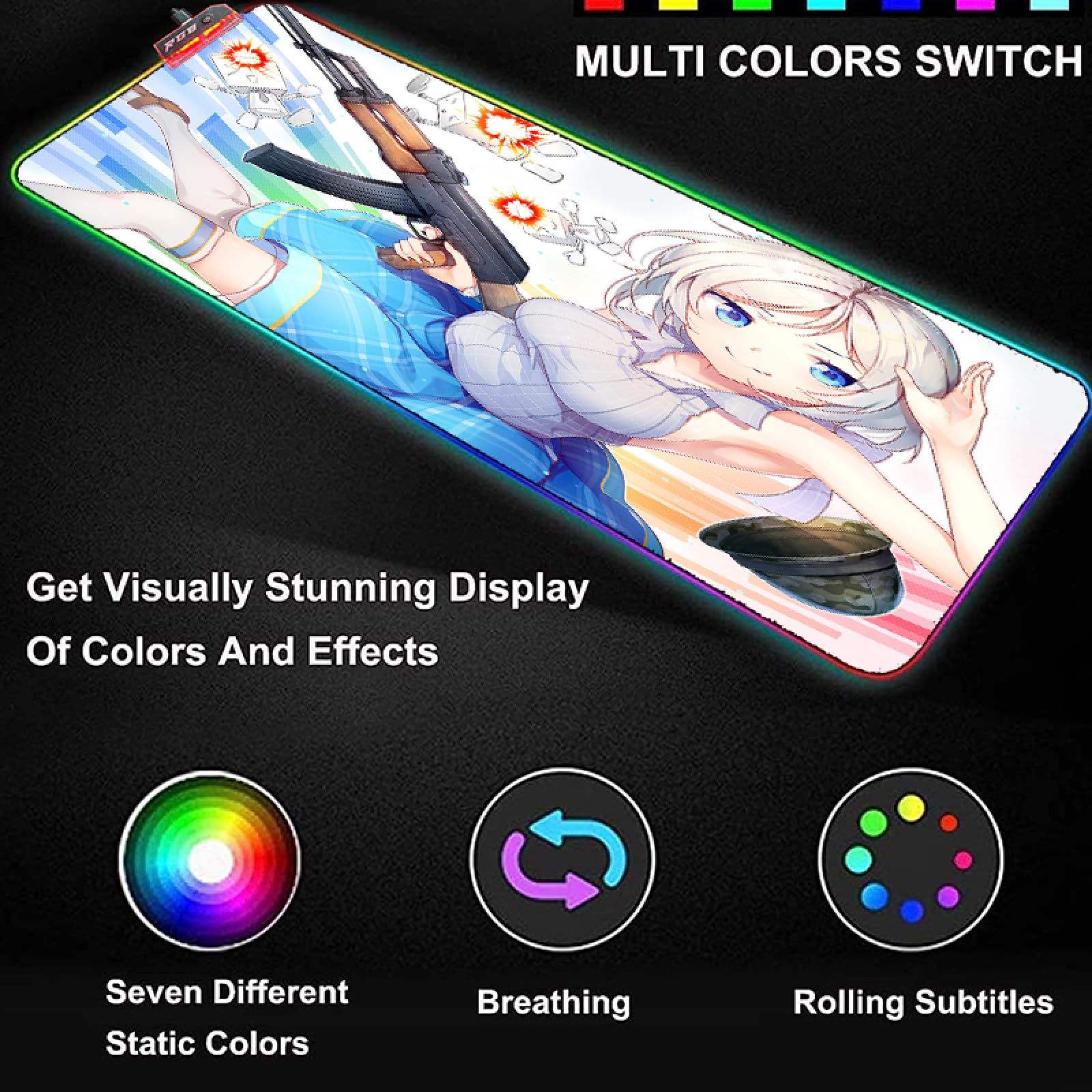 Amazon.co.jp: ゲーミングマウスパッドRGB セクシーなアニメの