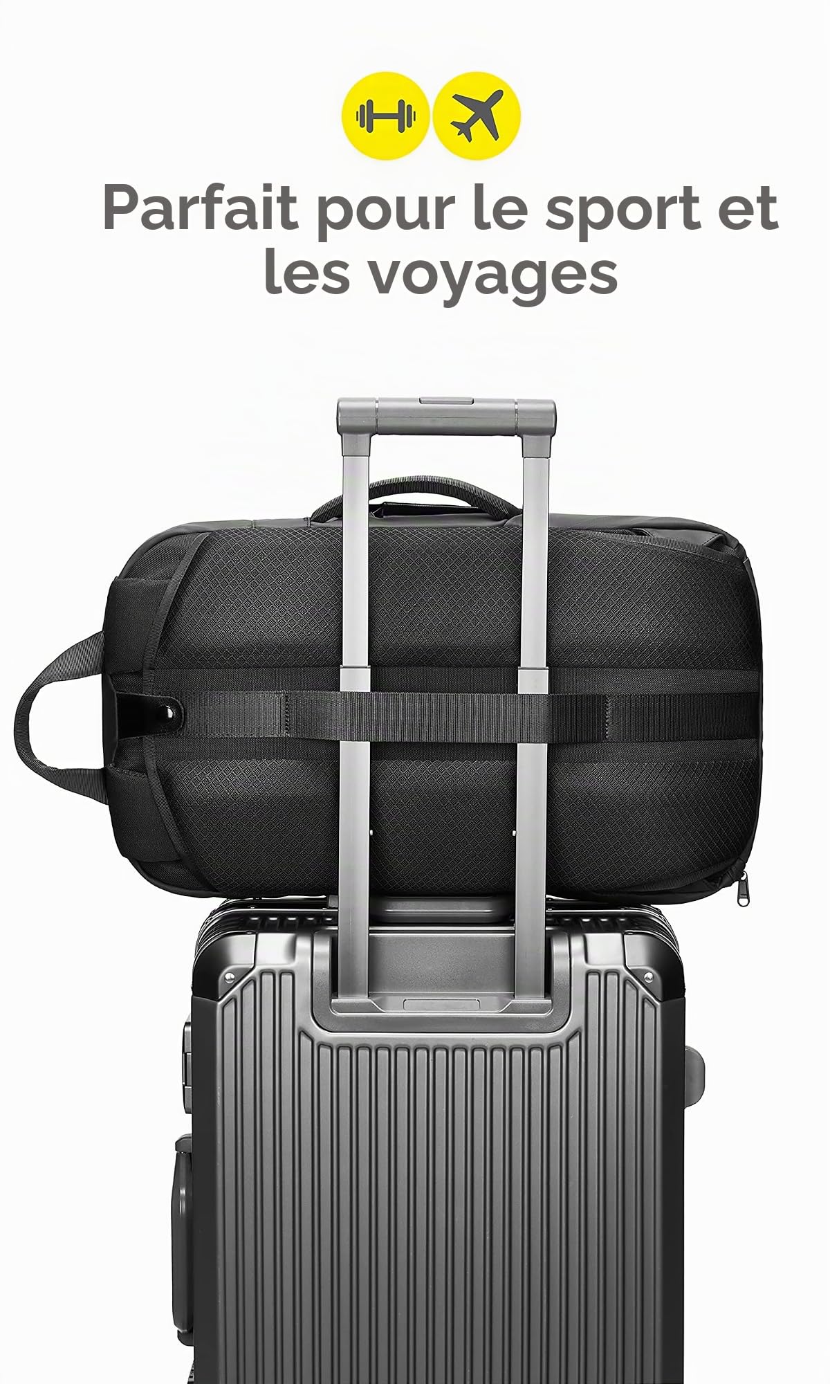 Fitgriff® Sac de Sport a Dos - Sacs à Dos avec Compartiment pour Chaussures et Ordinateur Portable - pour Voyage et Fitness - Homme & Femme, Backpack (35L) (Black)