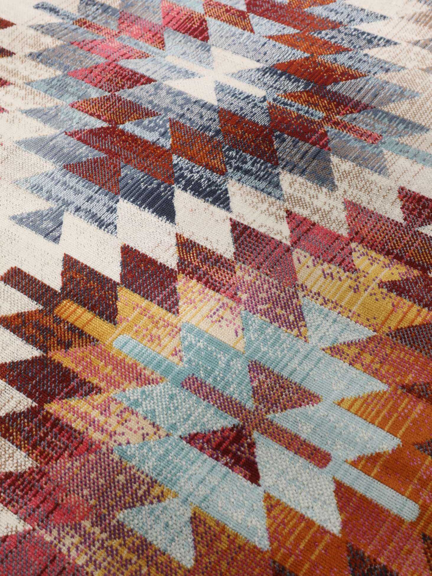 RugVista Kerala, Teppich, 80 x 250 cm, Rechteckig, Mittlerer Stapel, Wohnzimmer, Küche, Diele, Nur Handwäsche, Oeko_tex_100, Rot/Multi
