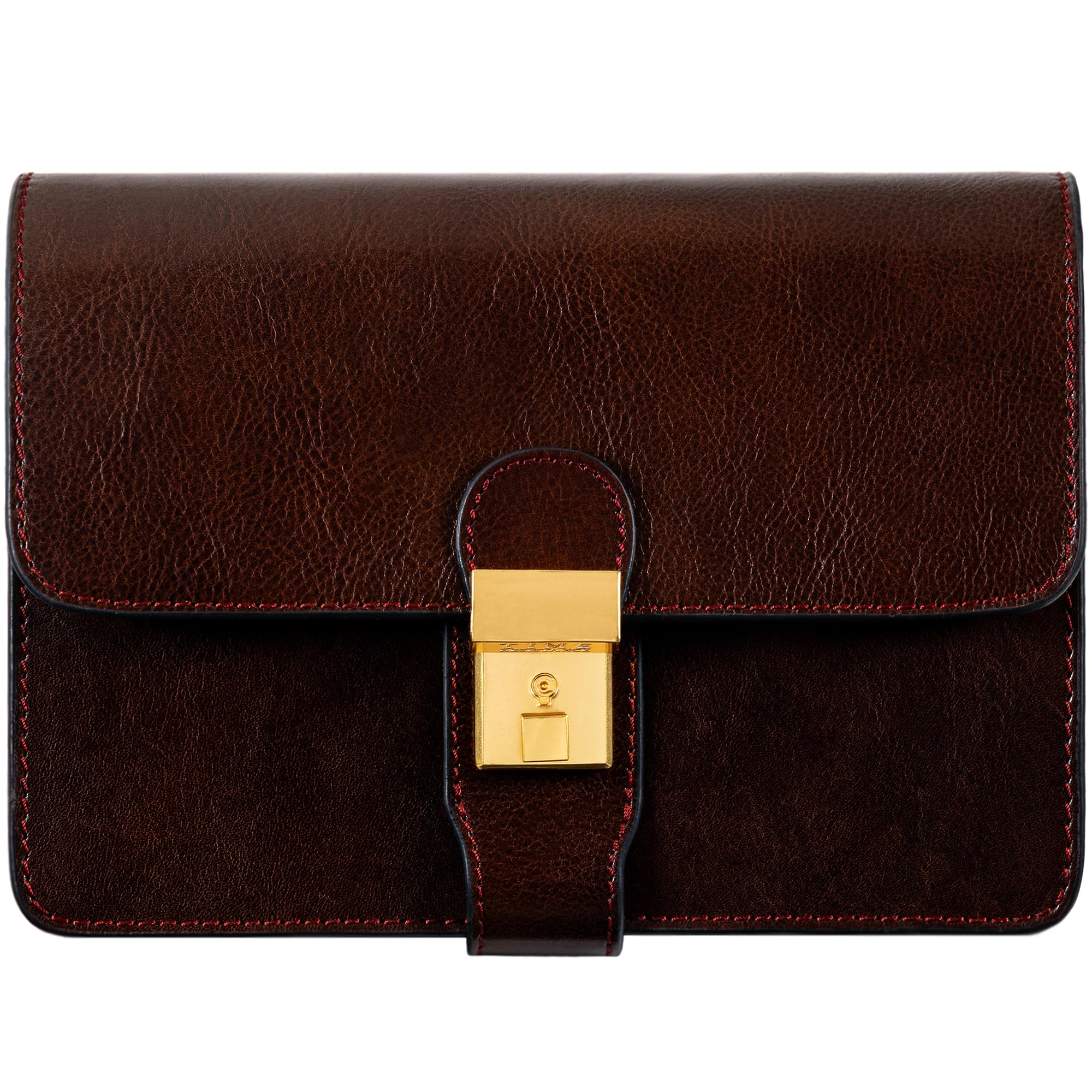 Time Resistance Leather Clutch - Men's Organizer Wrist Bag - Briefcase Handmade in Italy